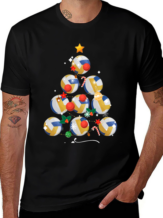 Volleyball Christmas Tree Holiday T-Shirt