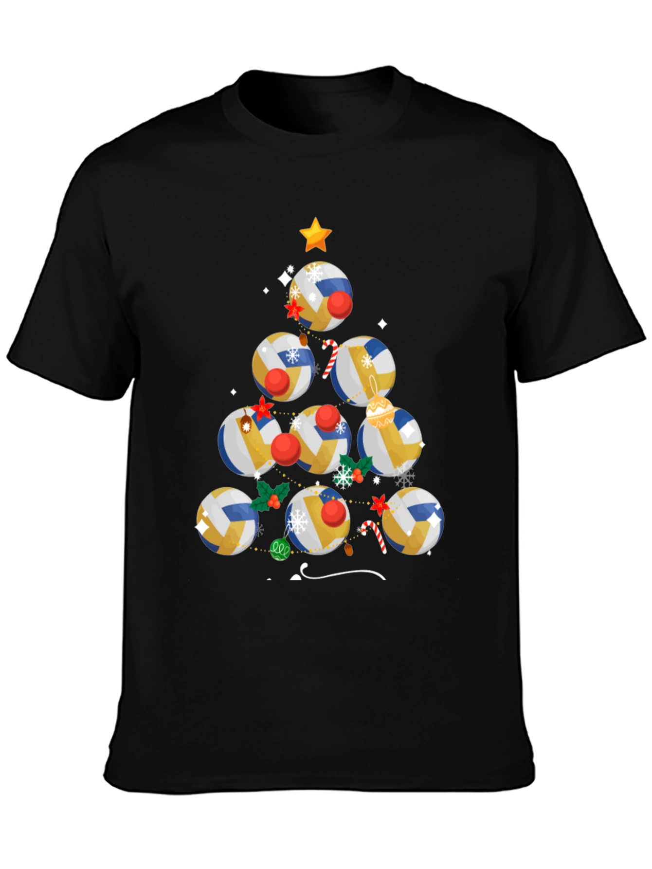 Volleyball Christmas Tree Holiday T-Shirt