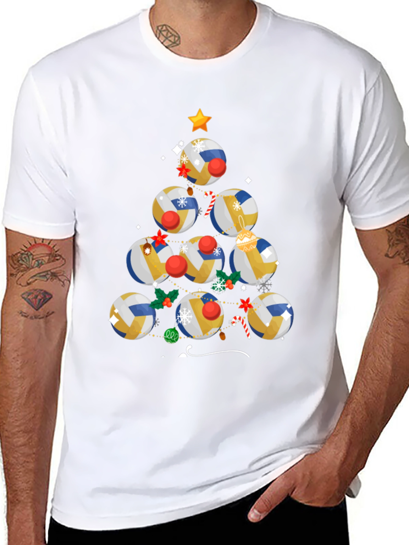 Volleyball Christmas Tree Holiday T-Shirt