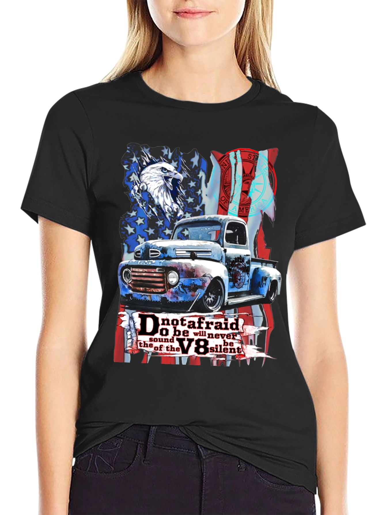 Patriotic V8 Truck Graphic Tee