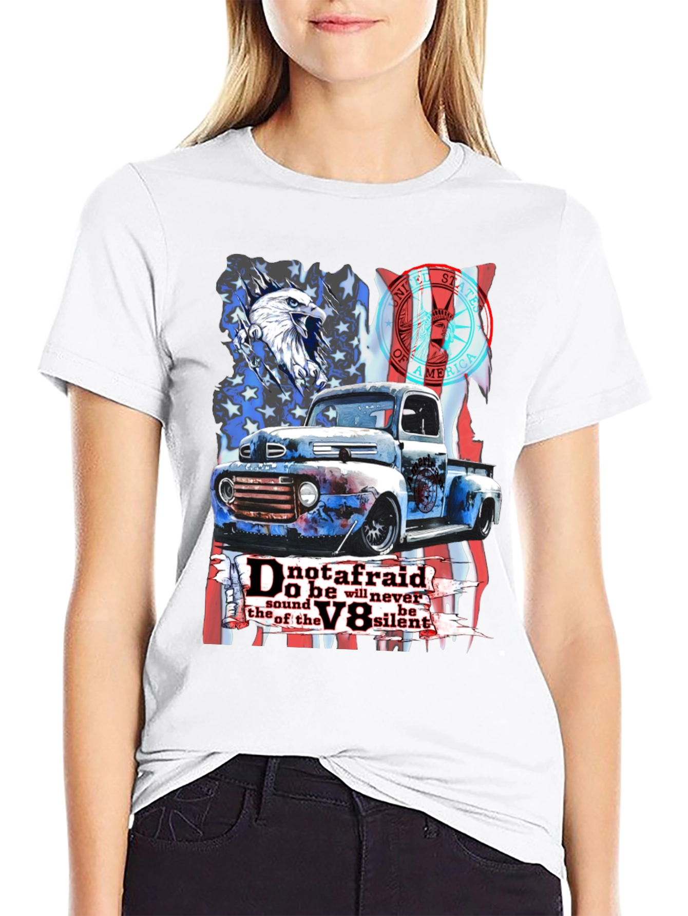 Patriotic V8 Truck Graphic Tee