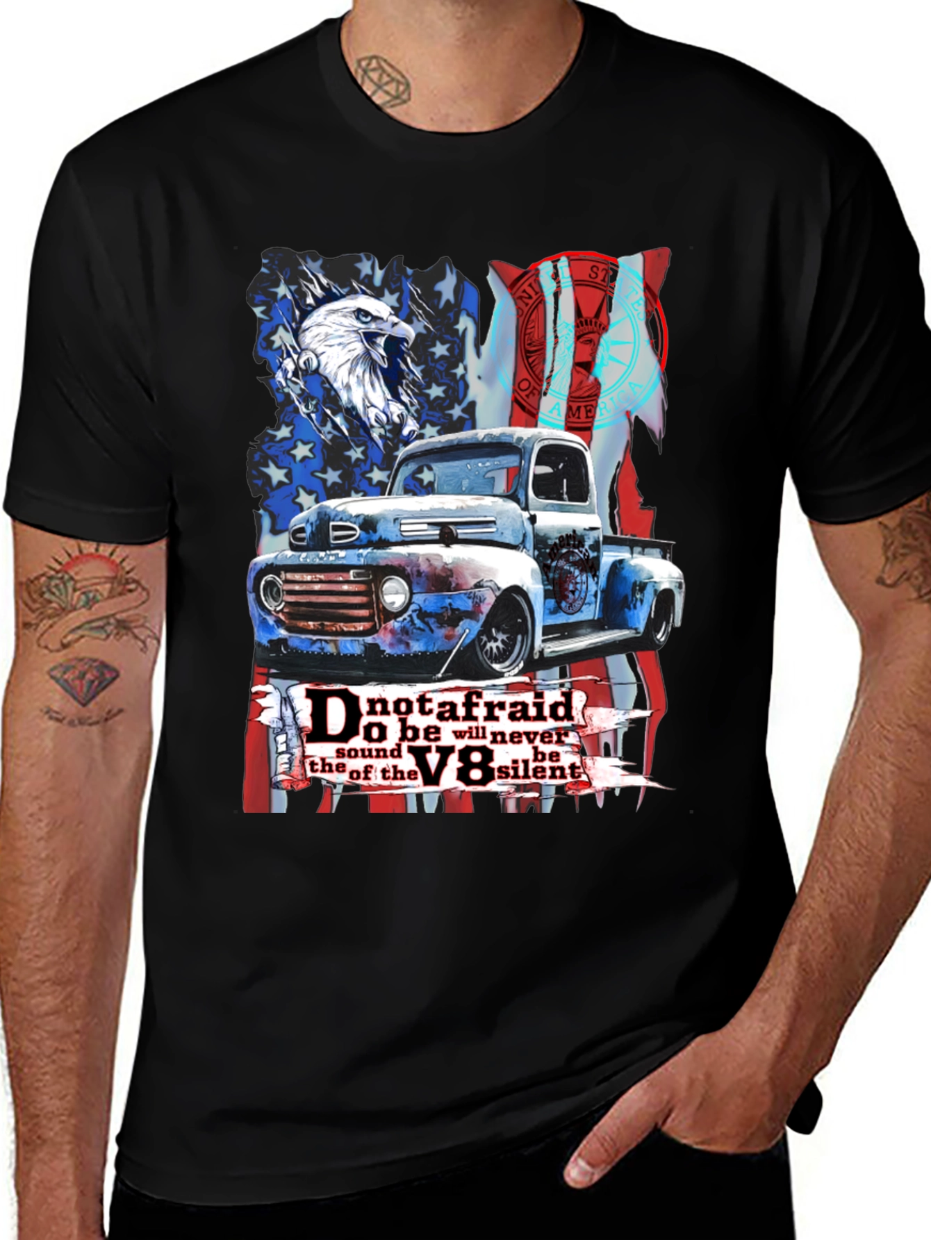 Patriotic V8 Truck Graphic Tee