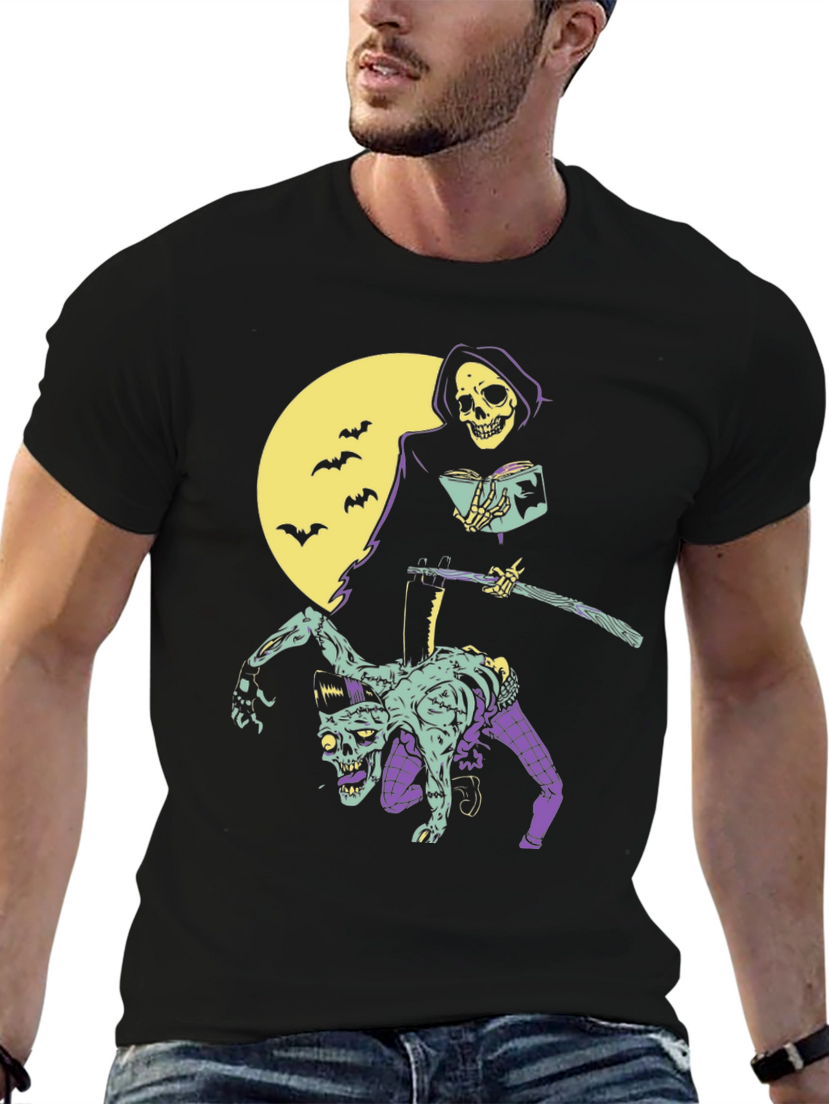 Grim Reaper Zombie Graphic T-Shirt