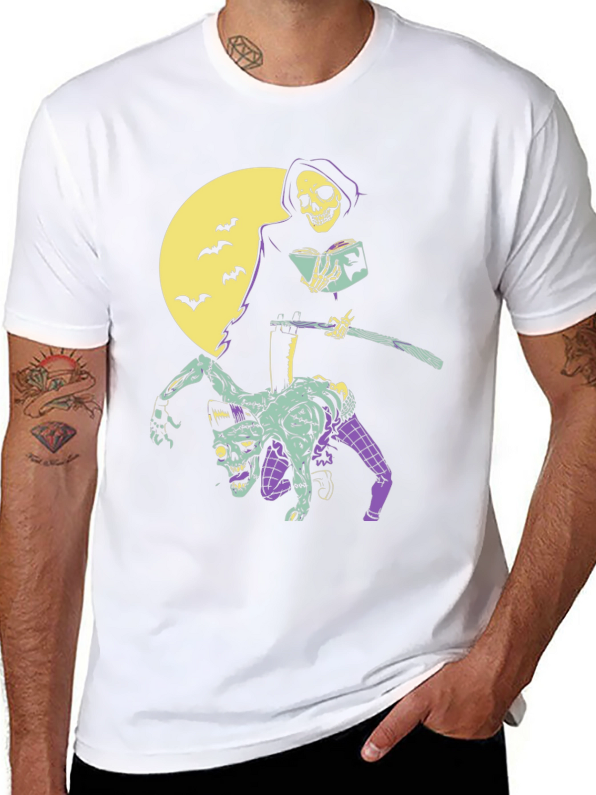 Grim Reaper Zombie Graphic T-Shirt