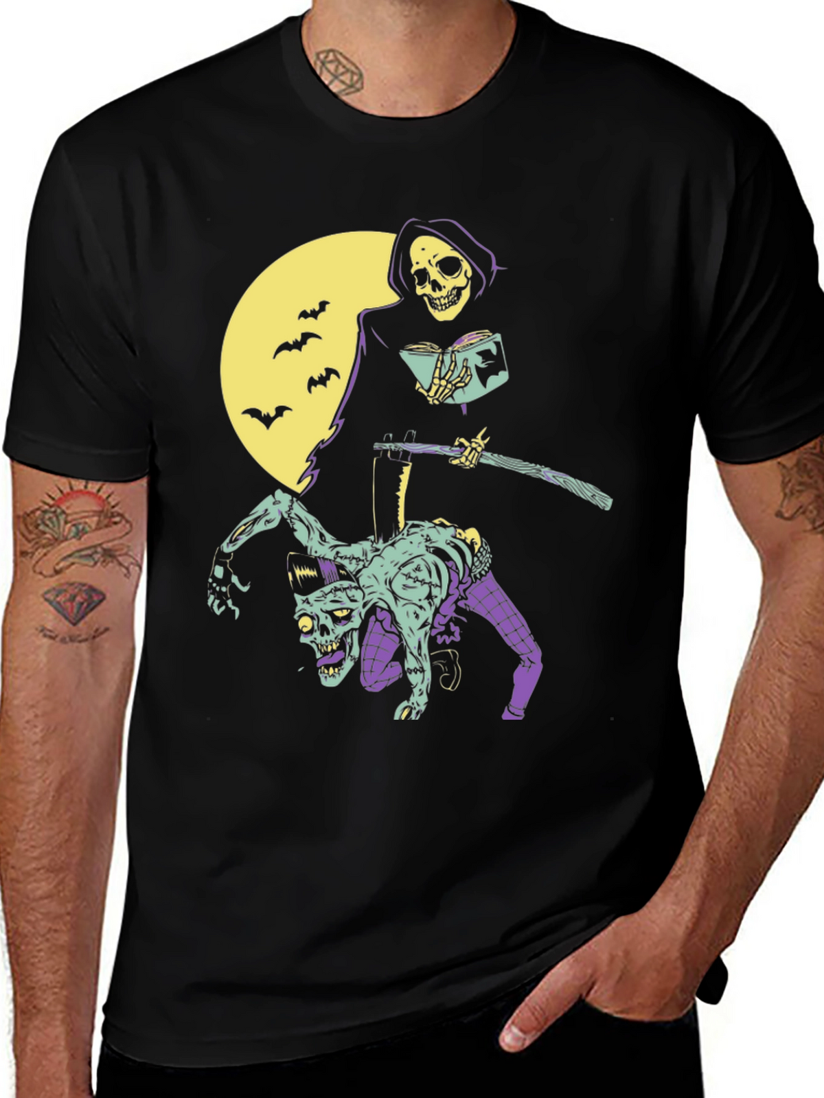Grim Reaper Zombie Graphic T-Shirt
