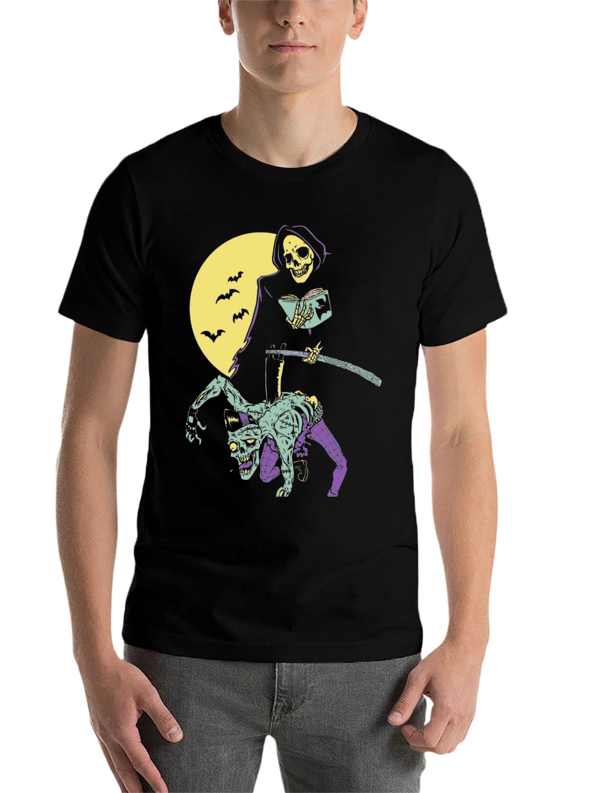 Grim Reaper Zombie Graphic T-Shirt