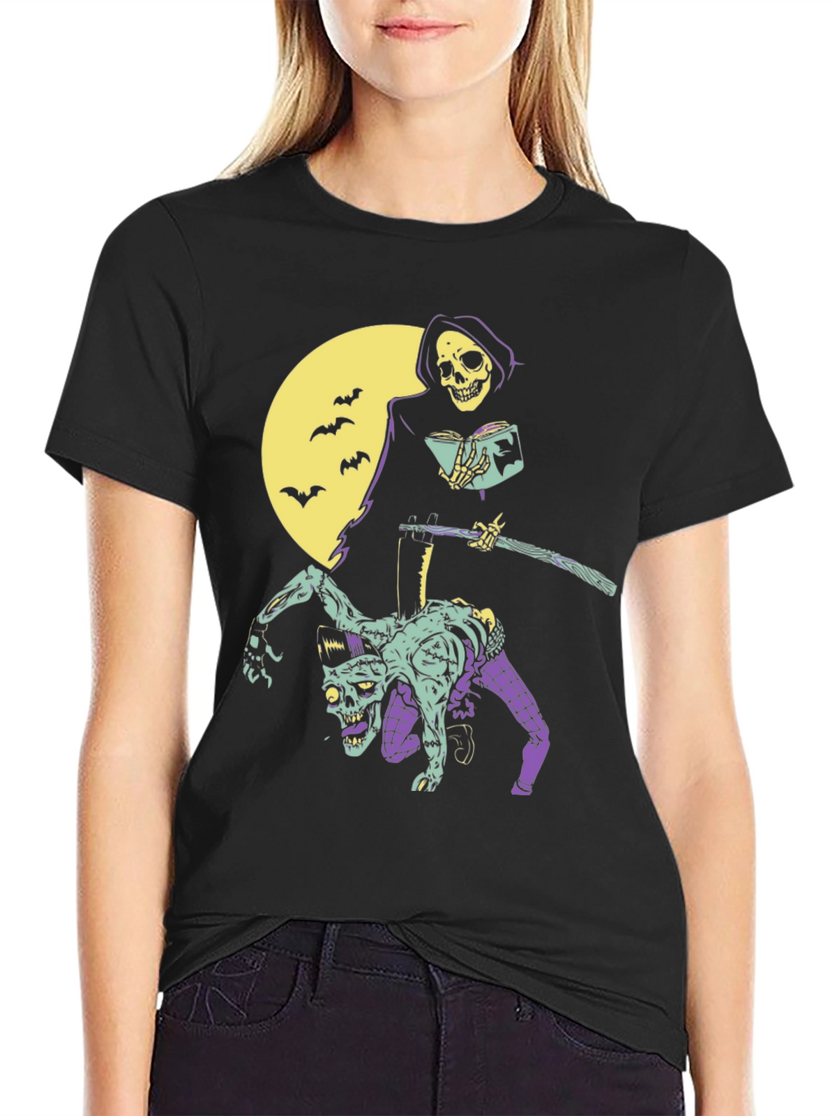 Grim Reaper Zombie Graphic T-Shirt