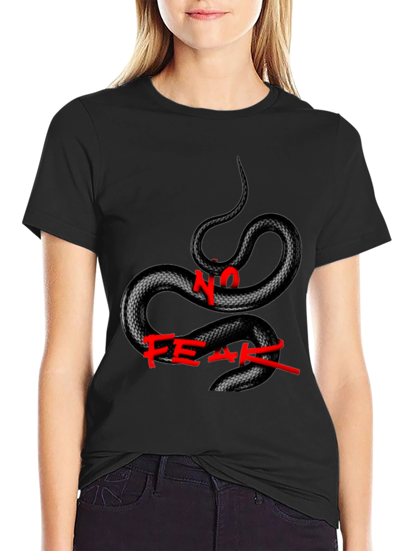 No Fear Snake Graphic T-Shirt - Mens Black Tee