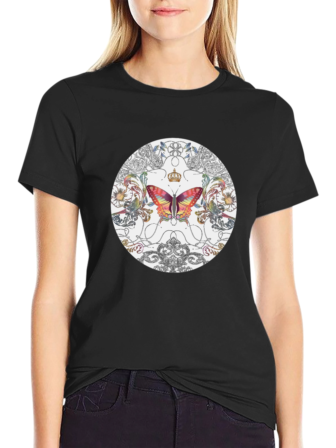 Butterfly Graphic Tee - Crowned Wings