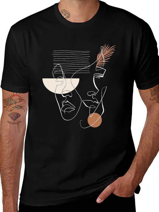 Abstract Line Art Tee - Modern Minimalist Design