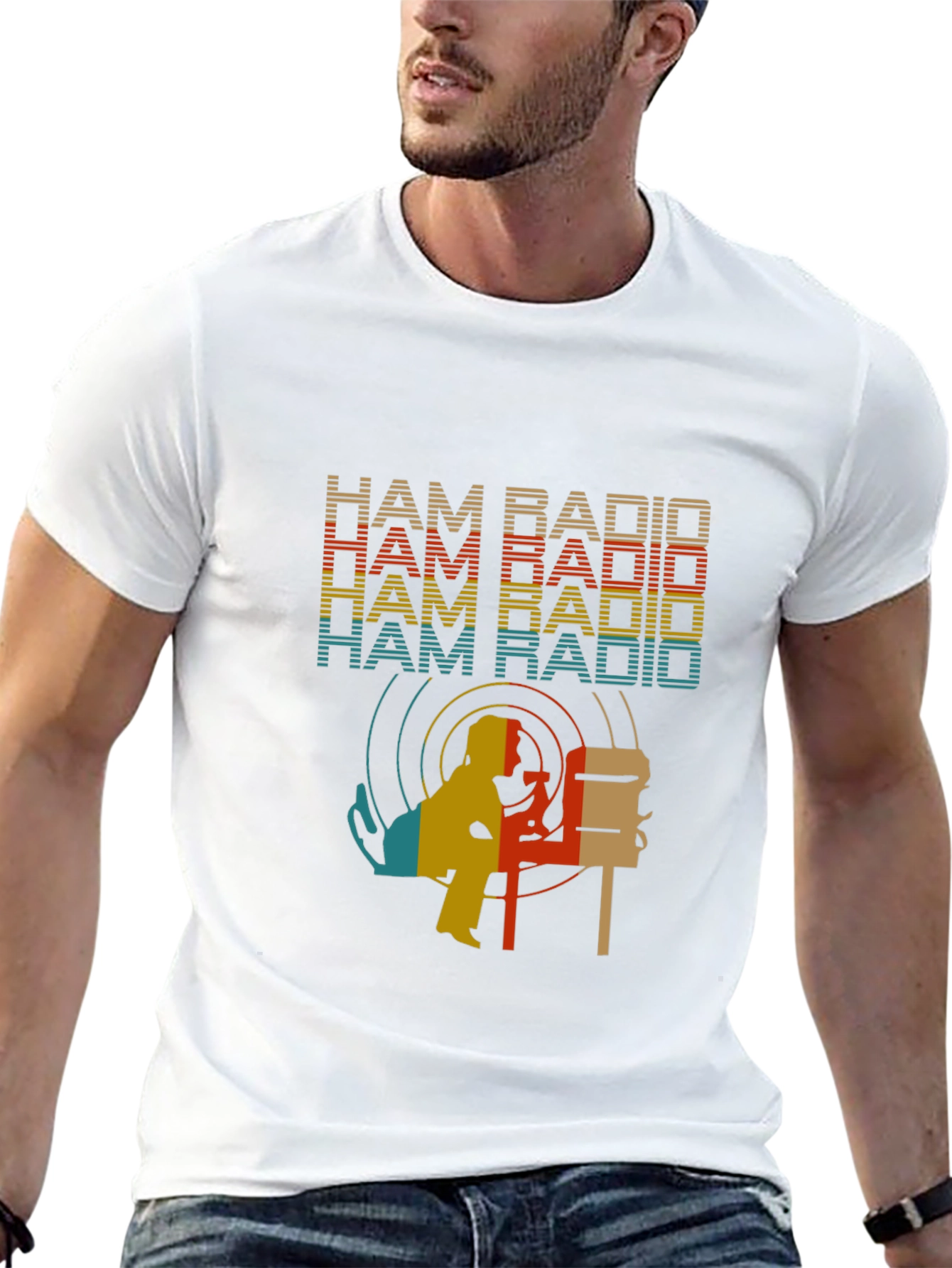 Ham Radio Retro Style Black T-Shirt