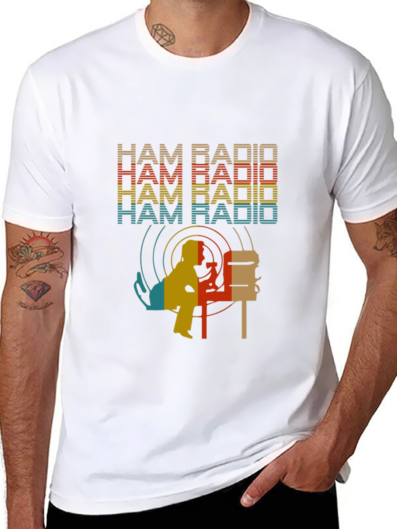 Ham Radio Retro Style Black T-Shirt