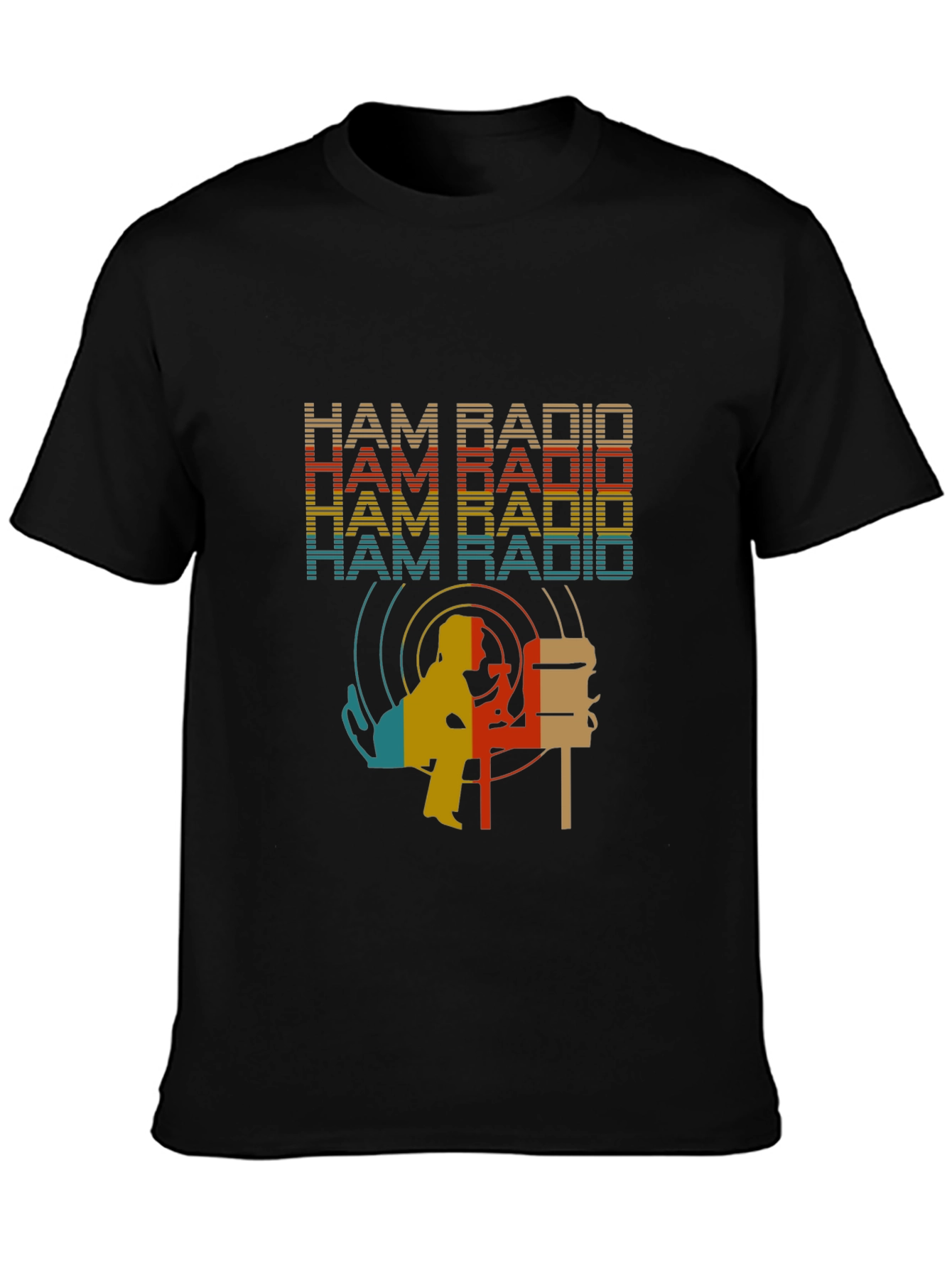 Ham Radio Retro Style Black T-Shirt