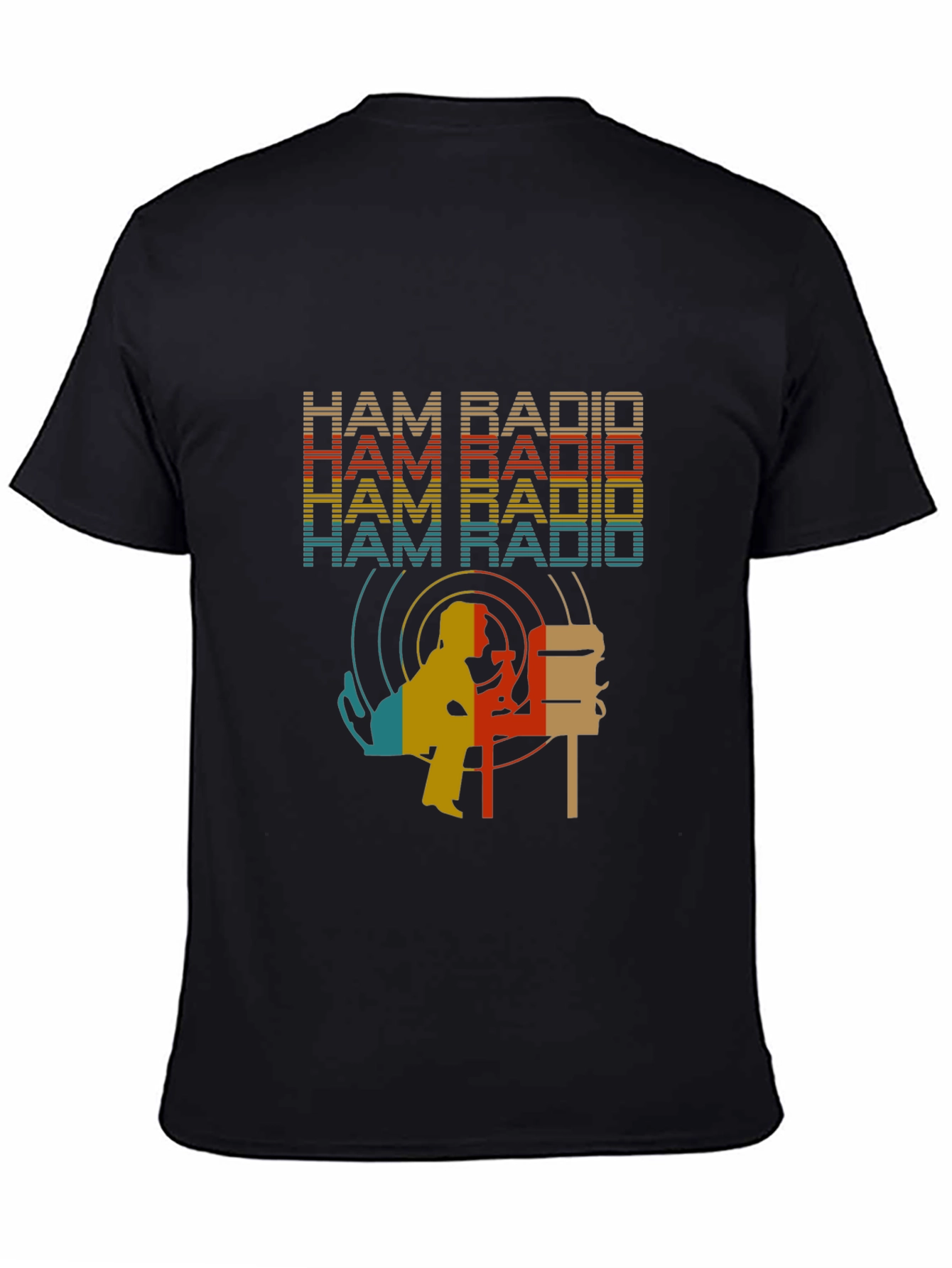 Ham Radio Retro Style Black T-Shirt