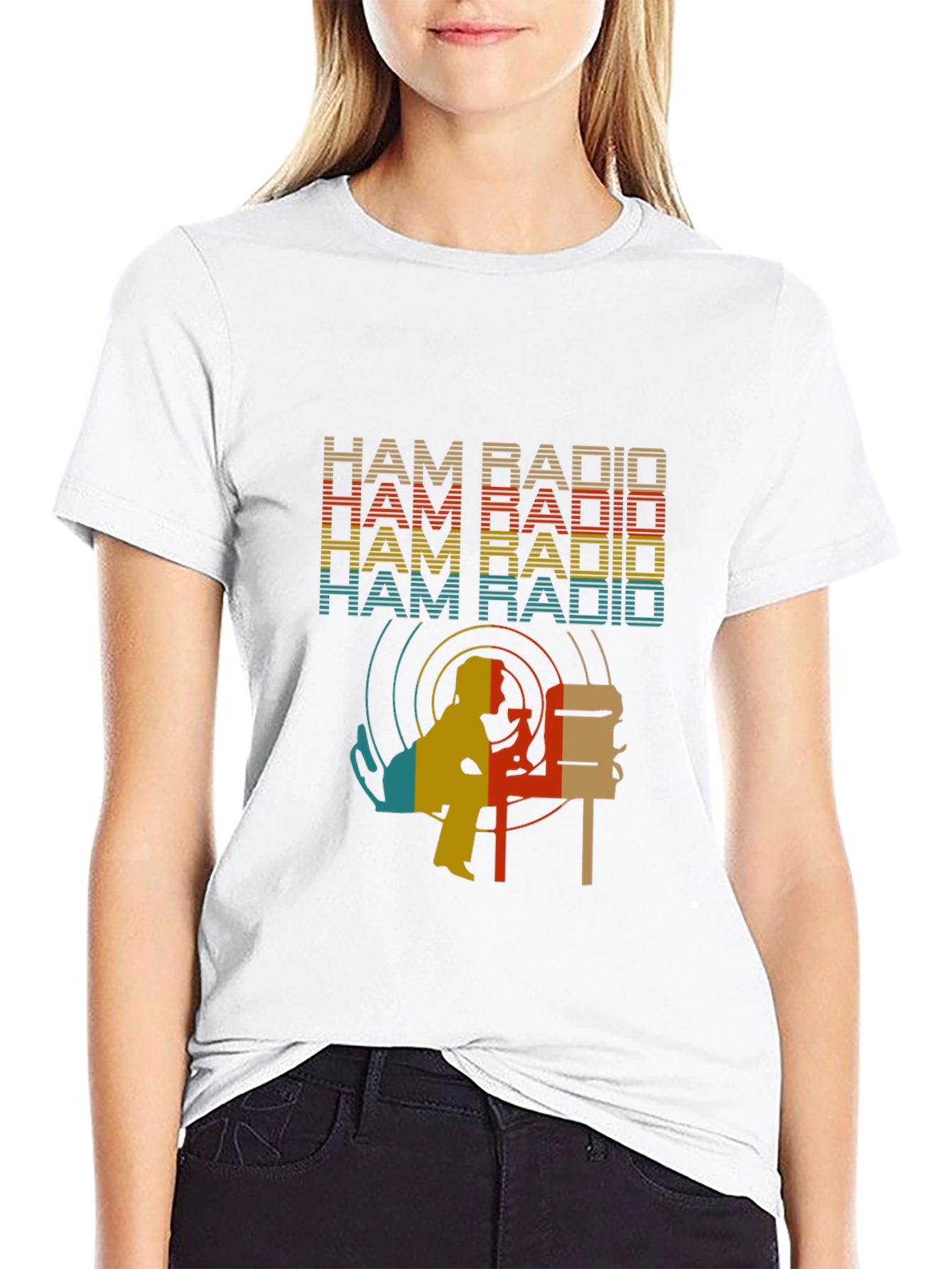 Ham Radio Retro Style Black T-Shirt