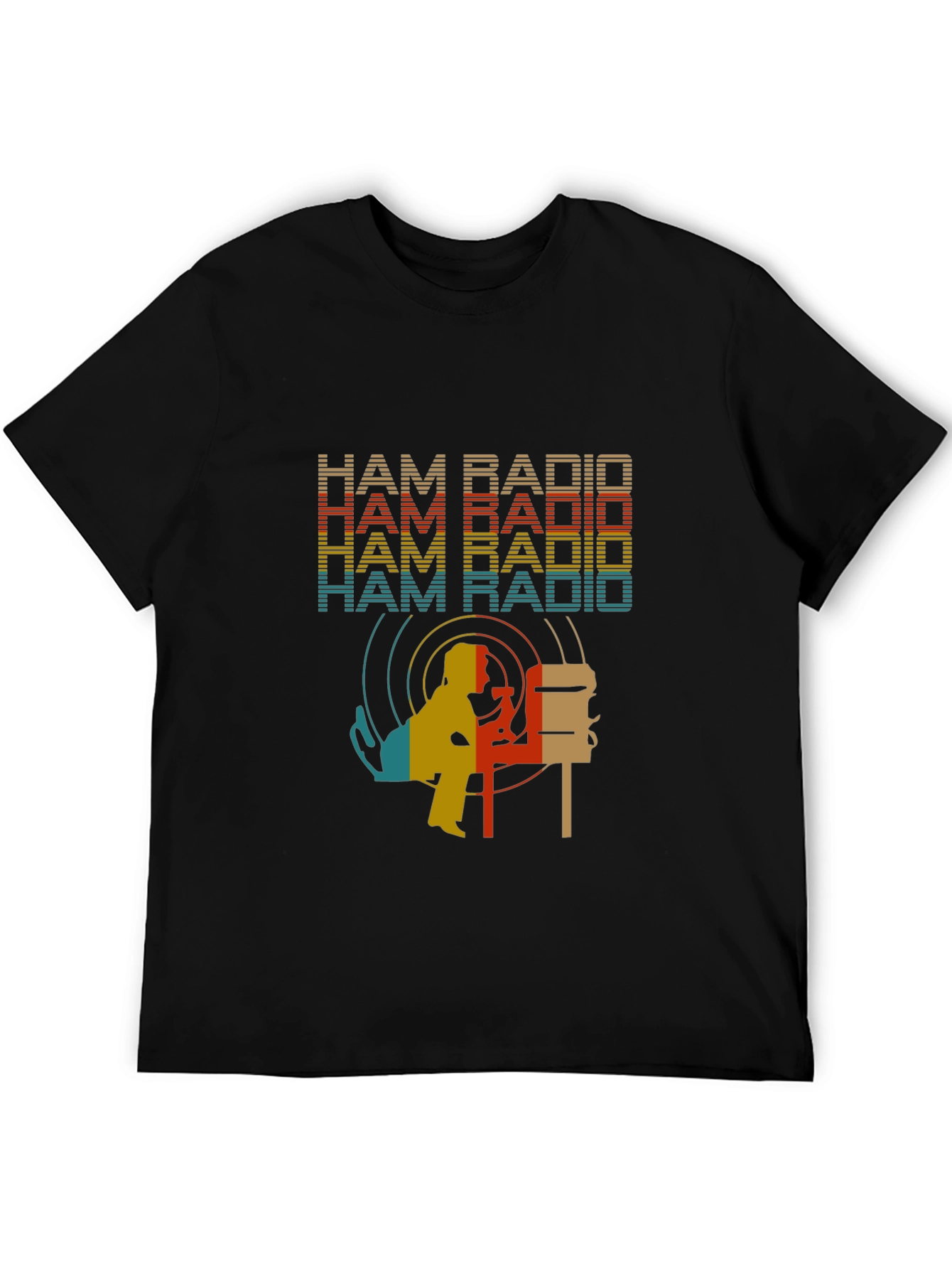 Ham Radio Retro Style Black T-Shirt