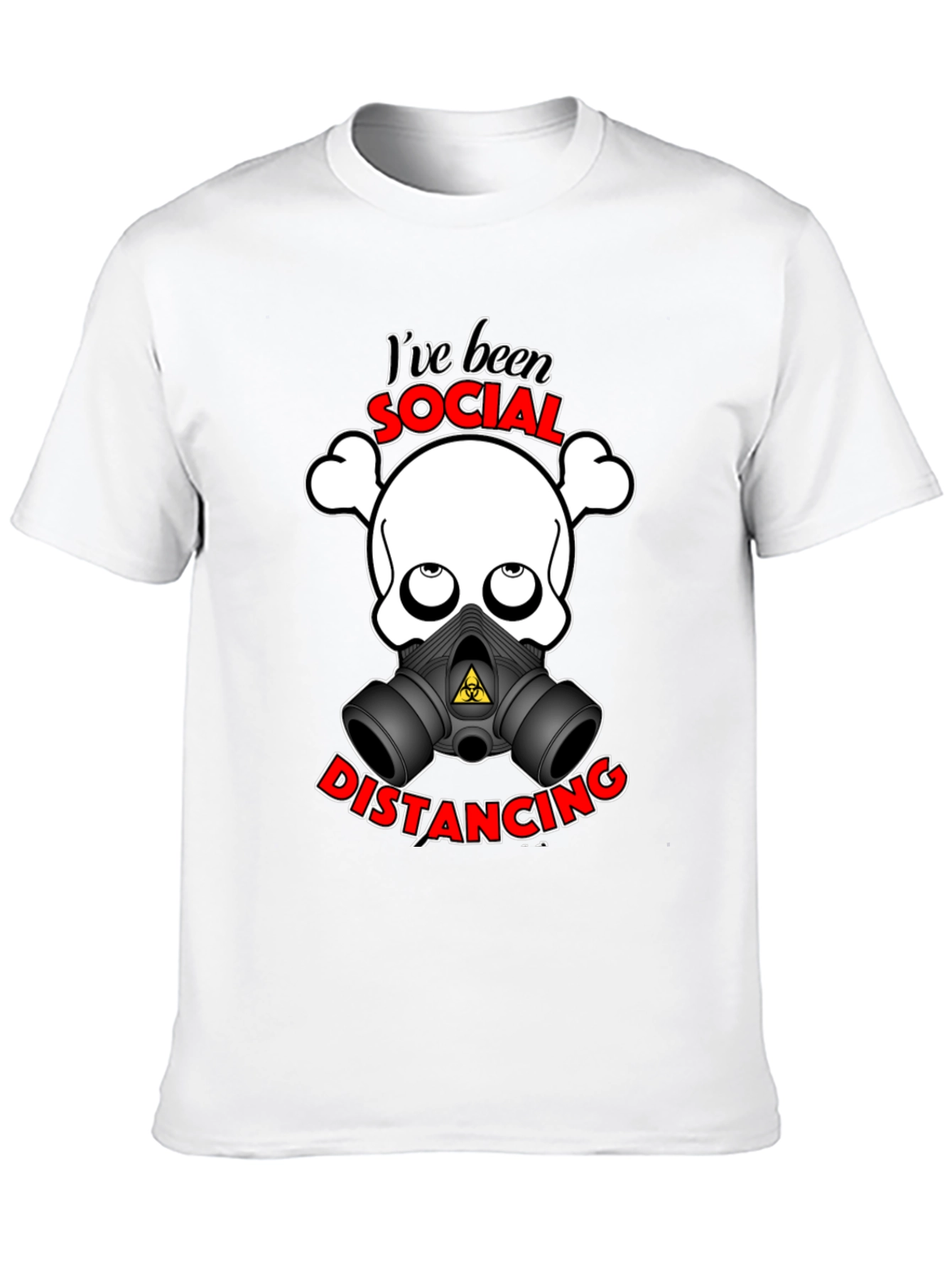 Social Distancing T-Shirt - Funny Skull & Mask Tee