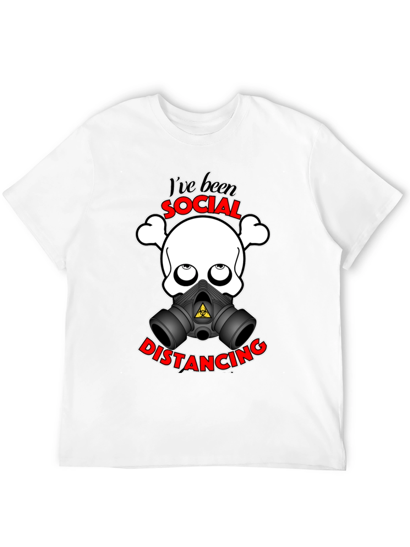 Social Distancing T-Shirt - Funny Skull & Mask Tee