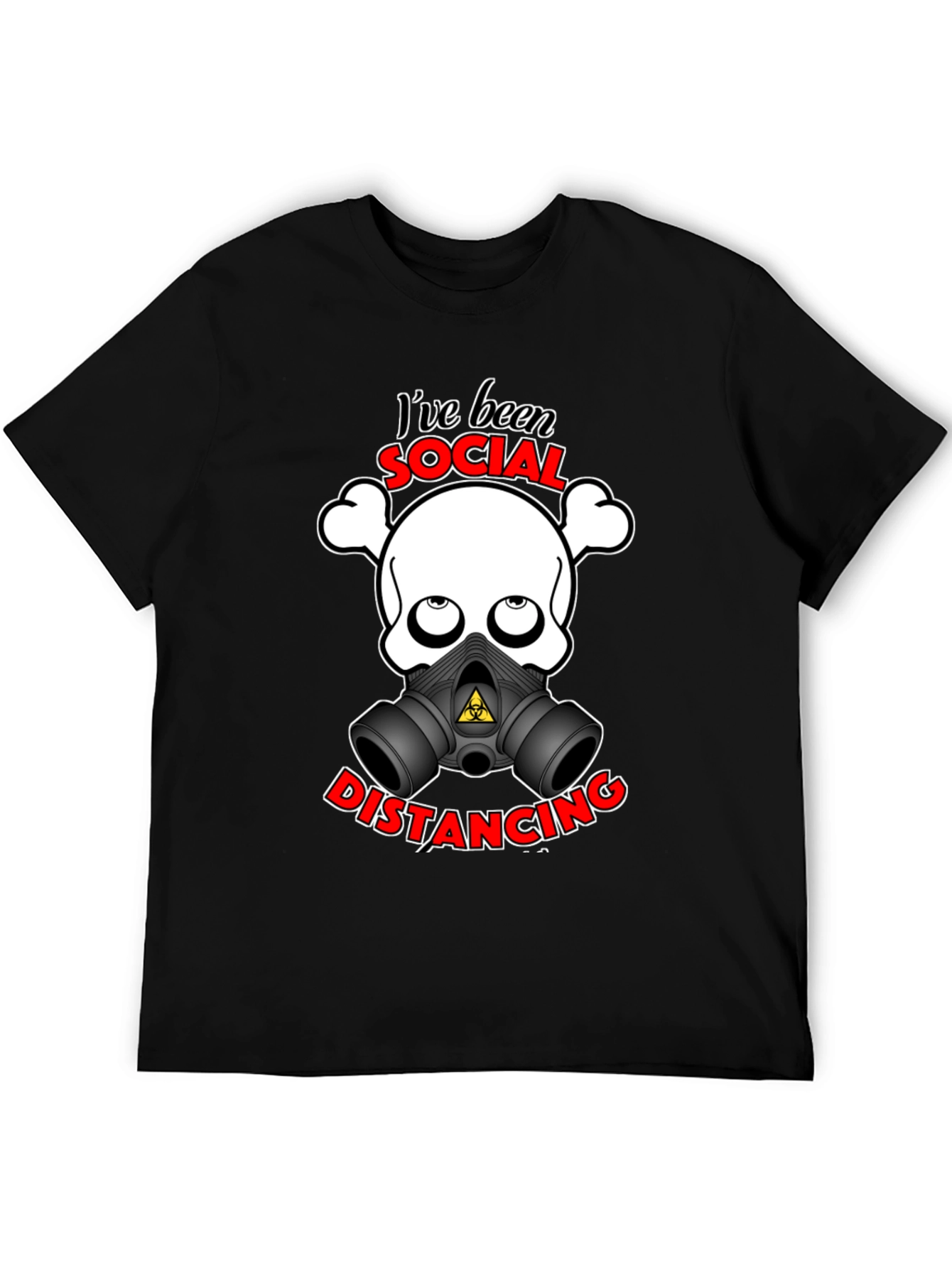 Social Distancing T-Shirt - Funny Skull & Mask Tee