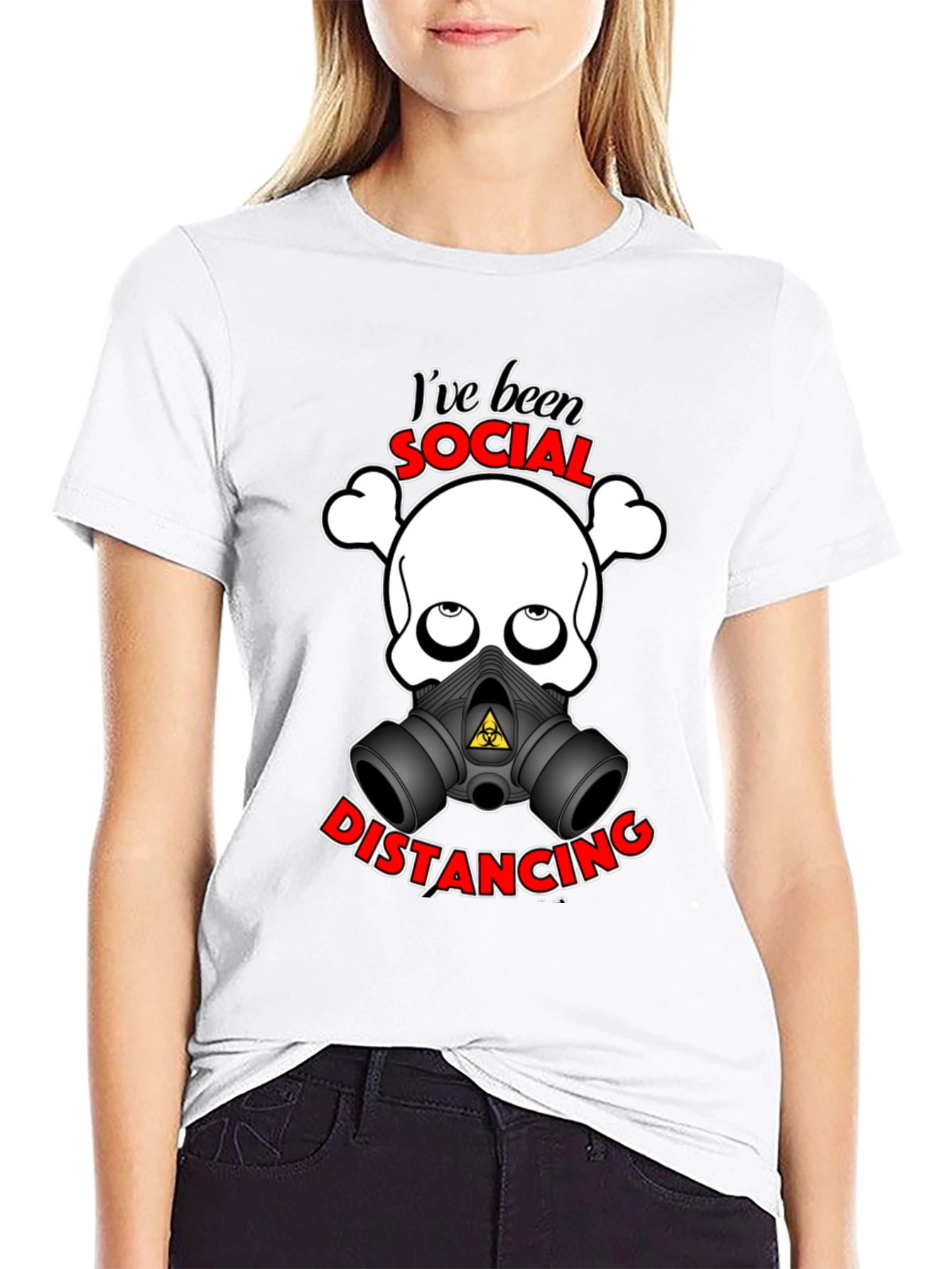 Social Distancing T-Shirt - Funny Skull & Mask Tee