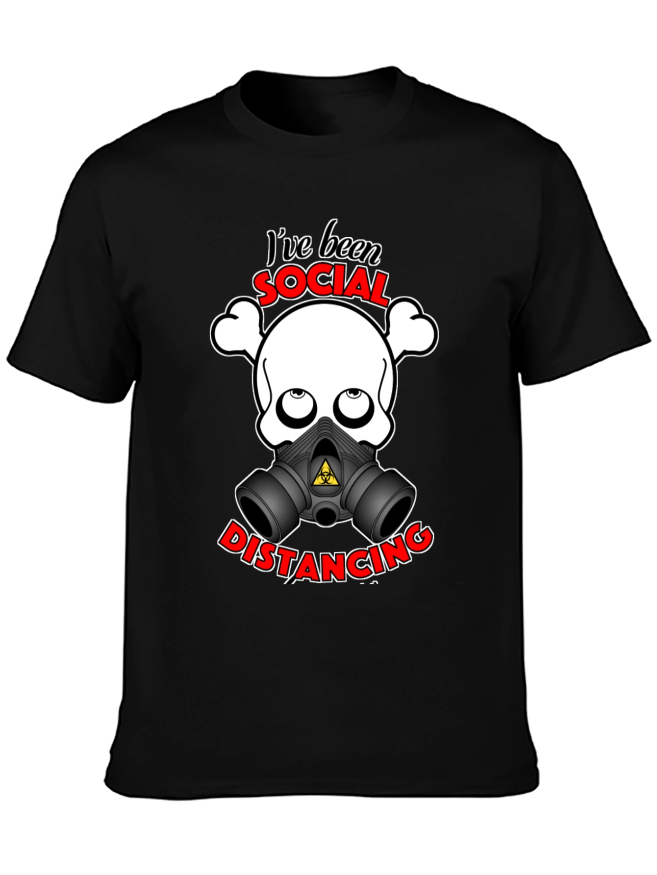Social Distancing T-Shirt - Funny Skull & Mask Tee