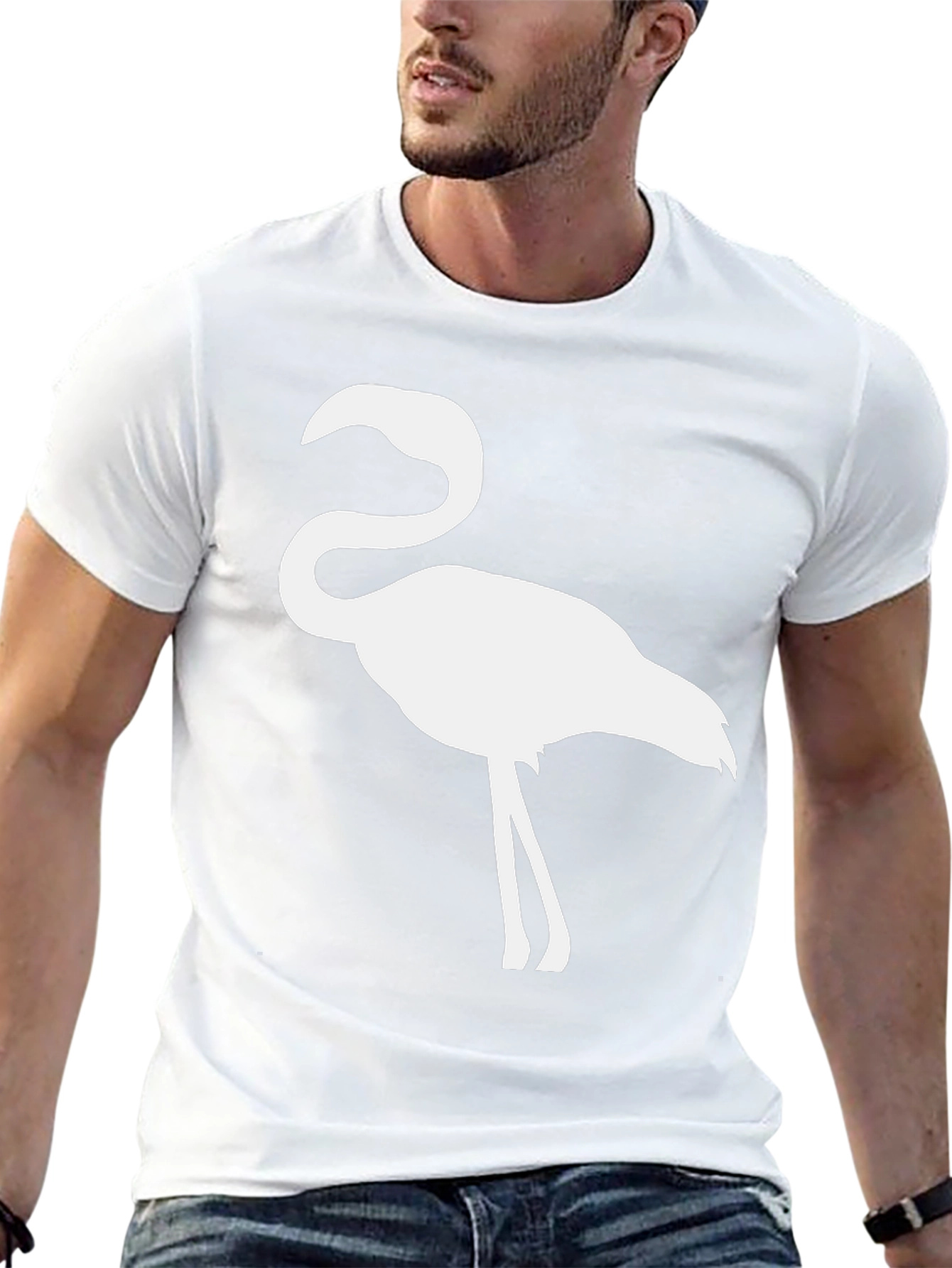 Mens Black Flamingo Graphic Tee
