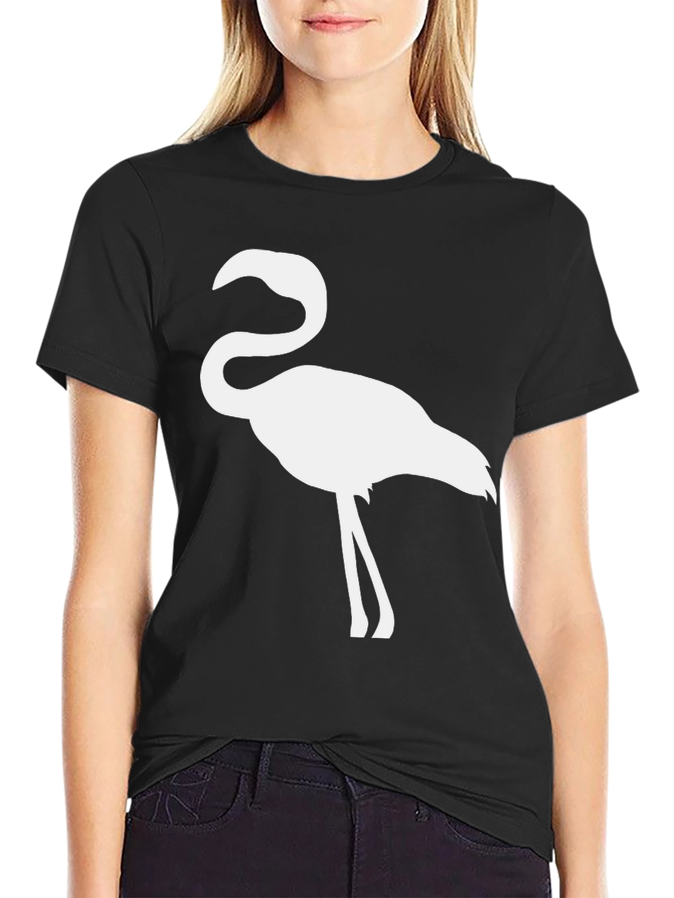 Mens Black Flamingo Graphic Tee