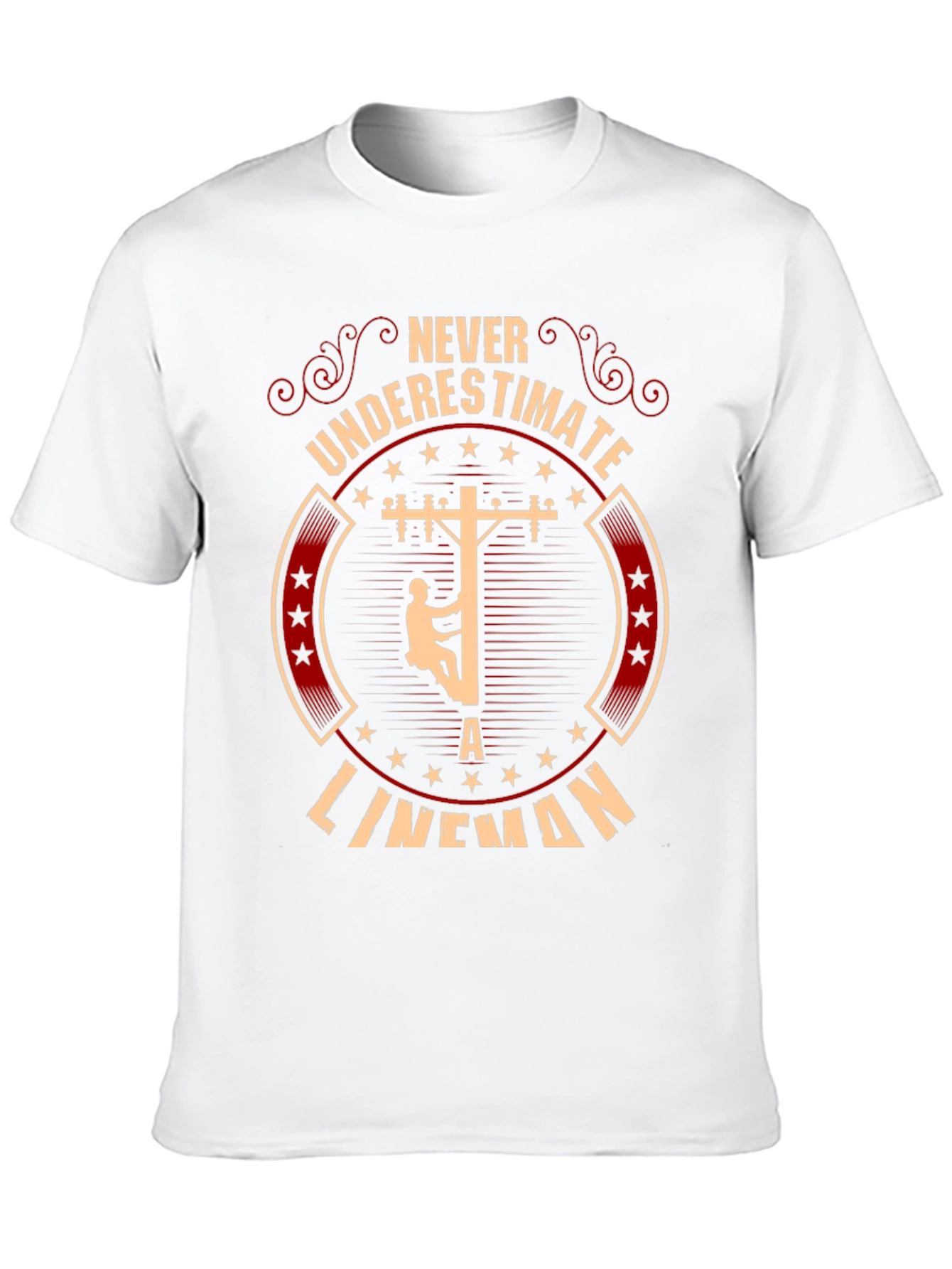 Never Underestimate Lineman Graphic Tee