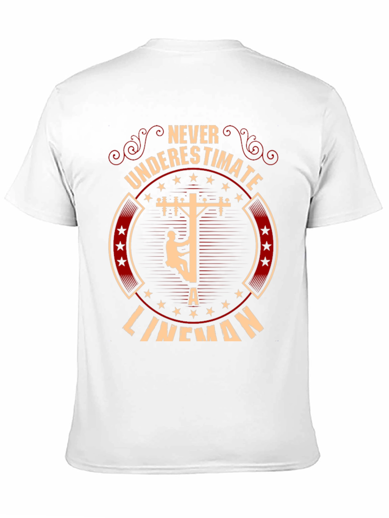 Never Underestimate Lineman Graphic Tee
