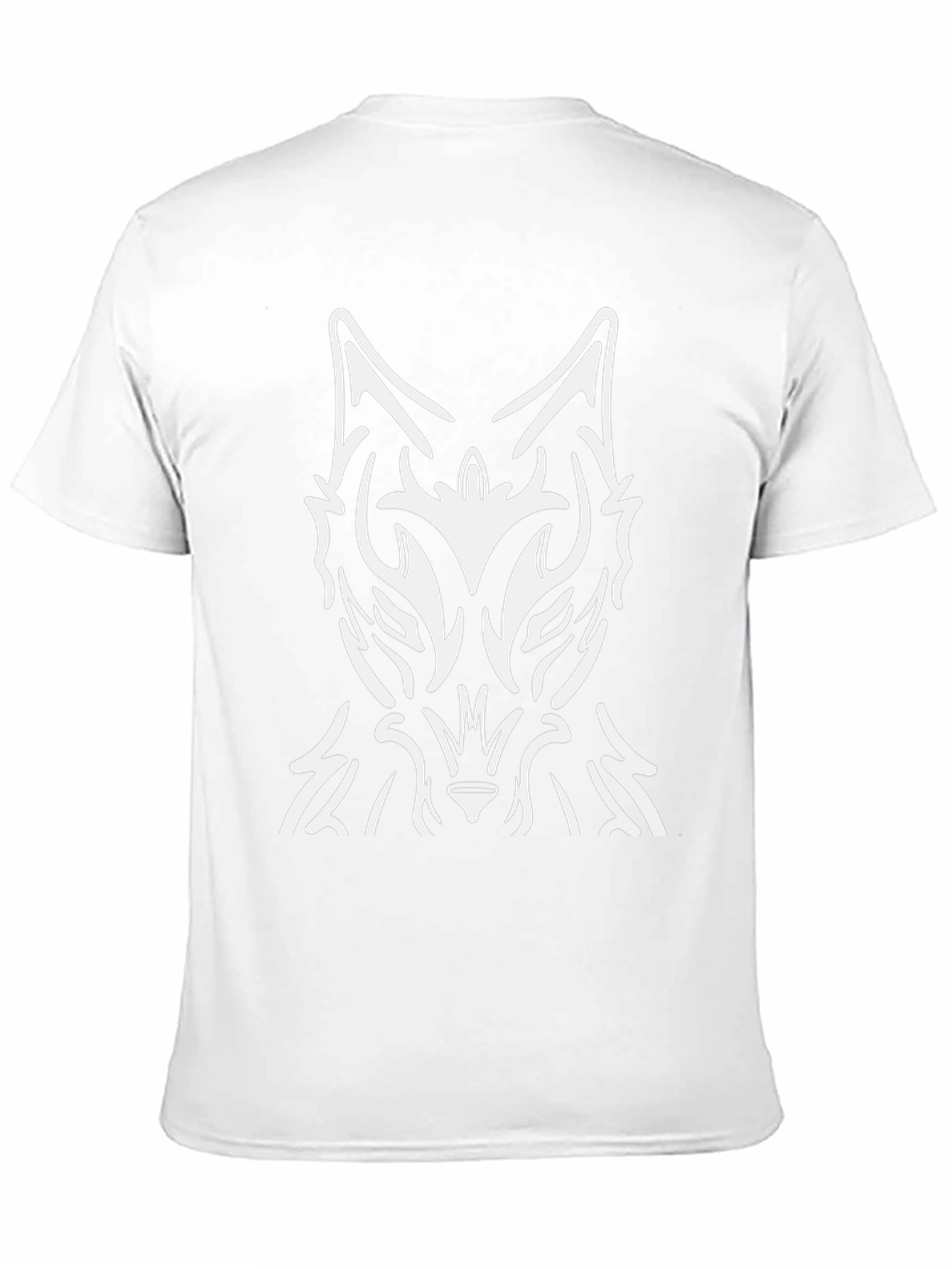 Black T-Shirt with Abstract Wolf Graphic