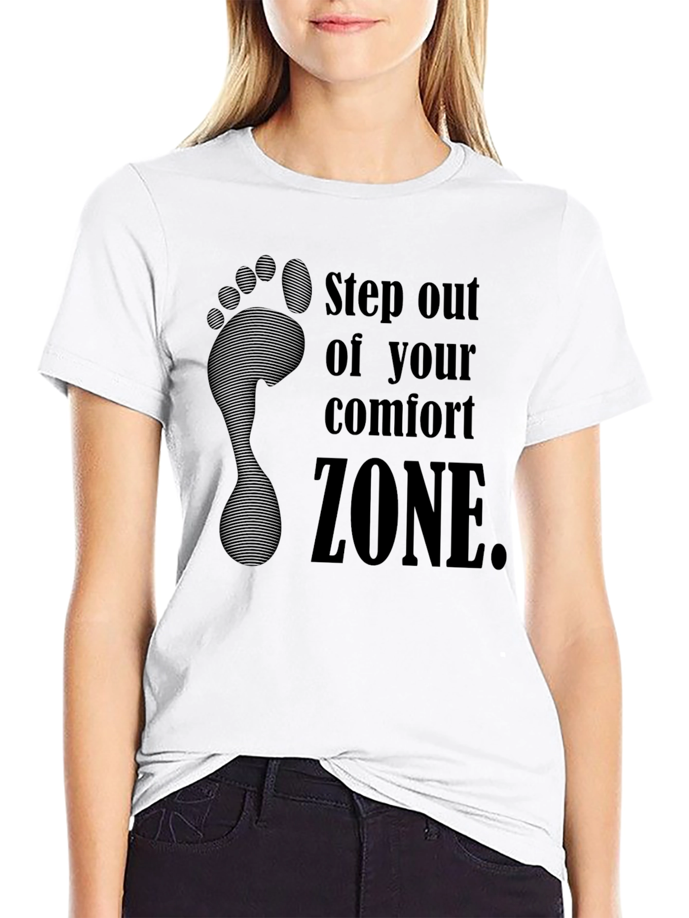 Step Out Comfort Zone Graphic Tee - Black
