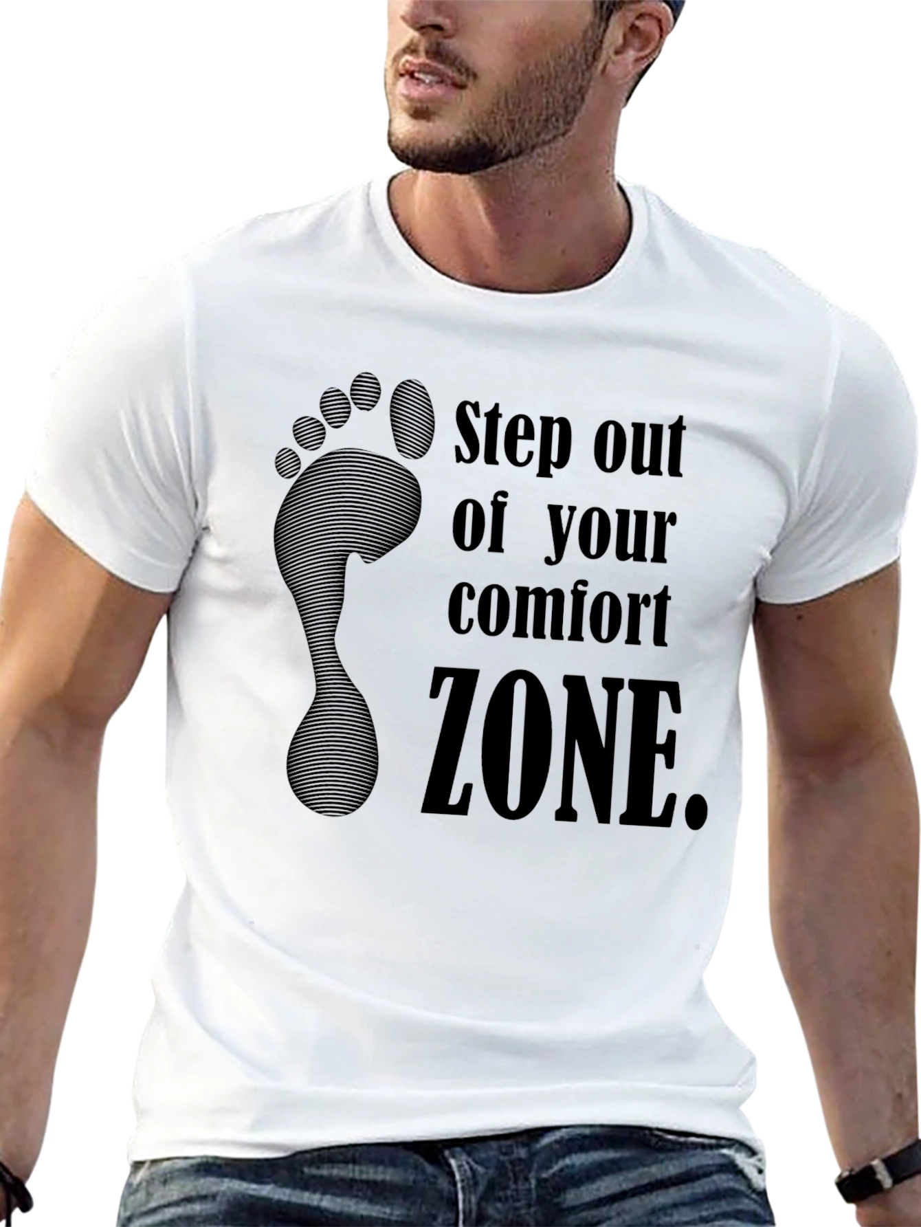 Step Out Comfort Zone Graphic Tee - Black