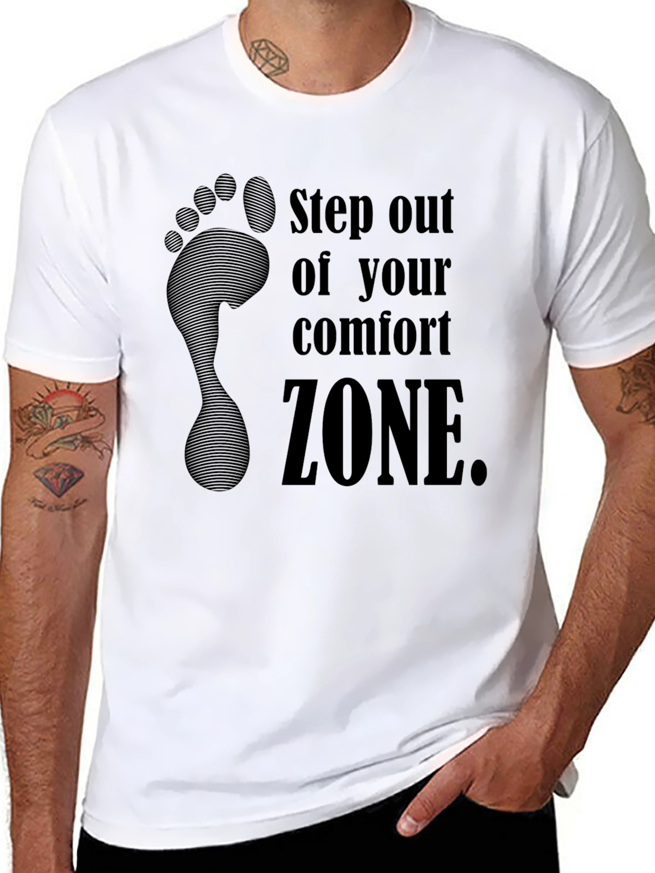 Step Out Comfort Zone Graphic Tee - Black