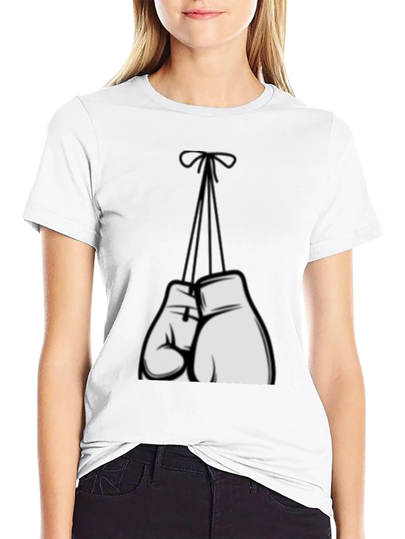 Boxing Gloves Graphic Tee - Black Casual Shirt