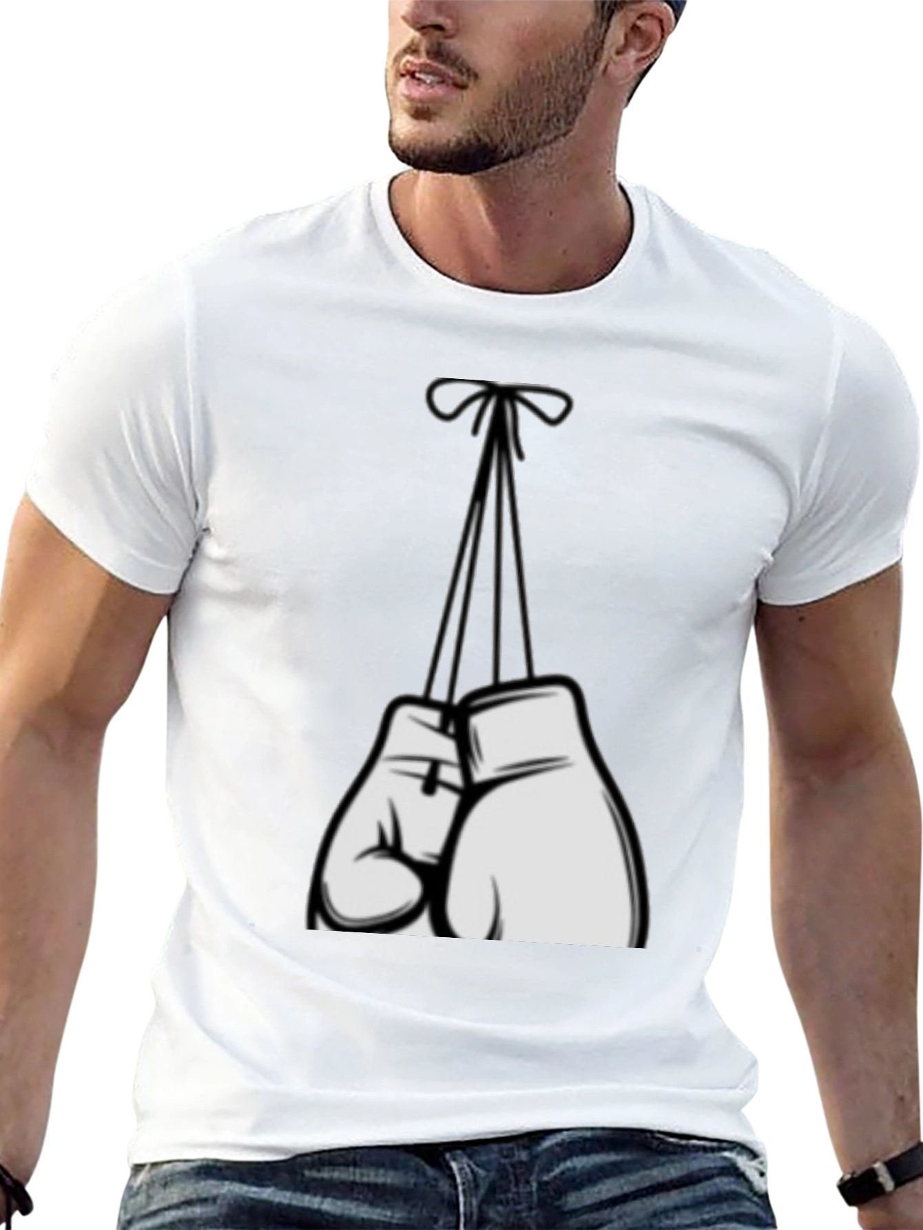 Boxing Gloves Graphic Tee - Black Casual Shirt