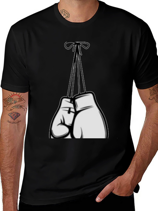 Boxing Gloves Graphic Tee - Black Casual Shirt