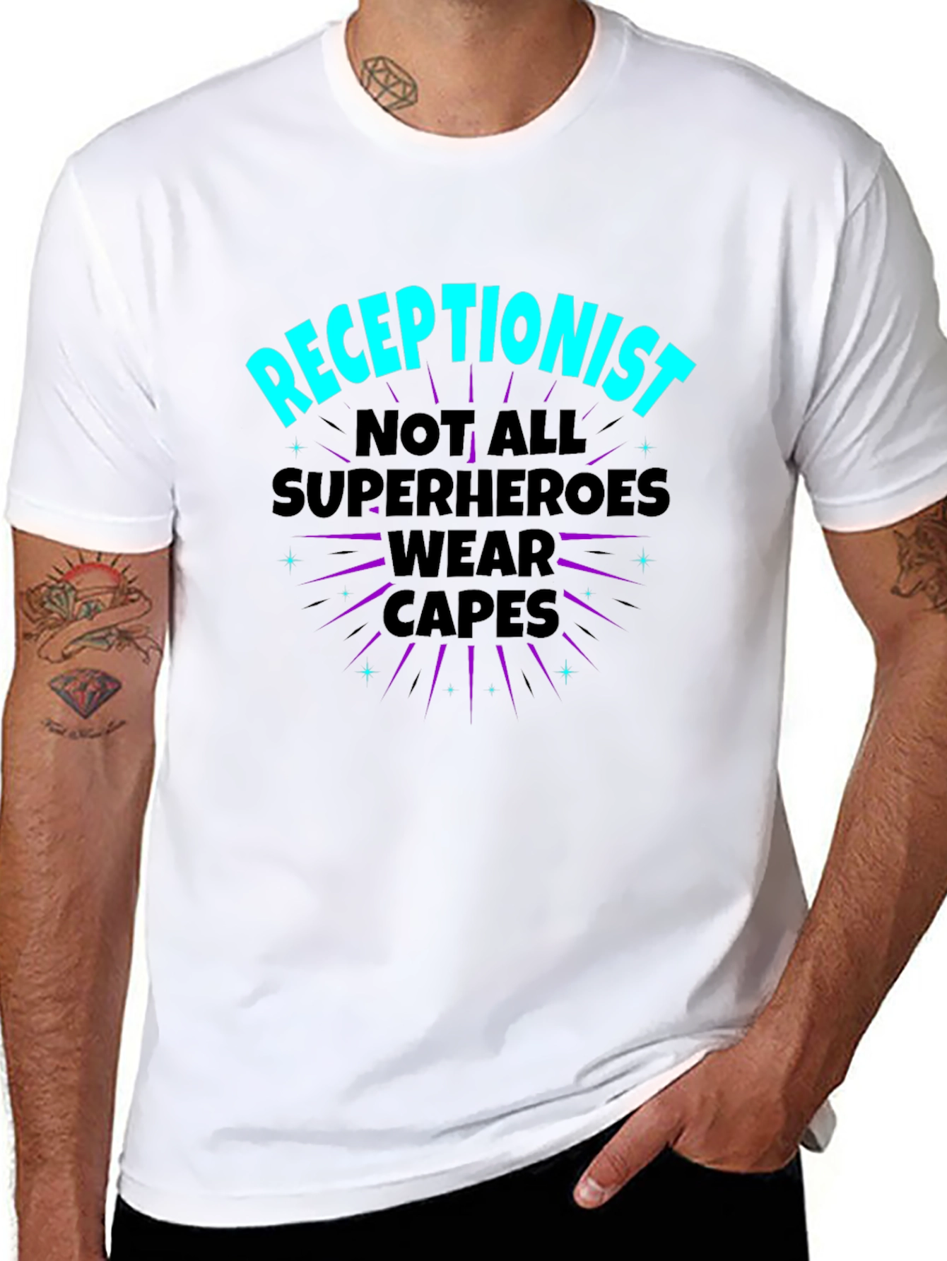 Receptionist Superhero T-Shirt - Not All Heroes Wear Capes