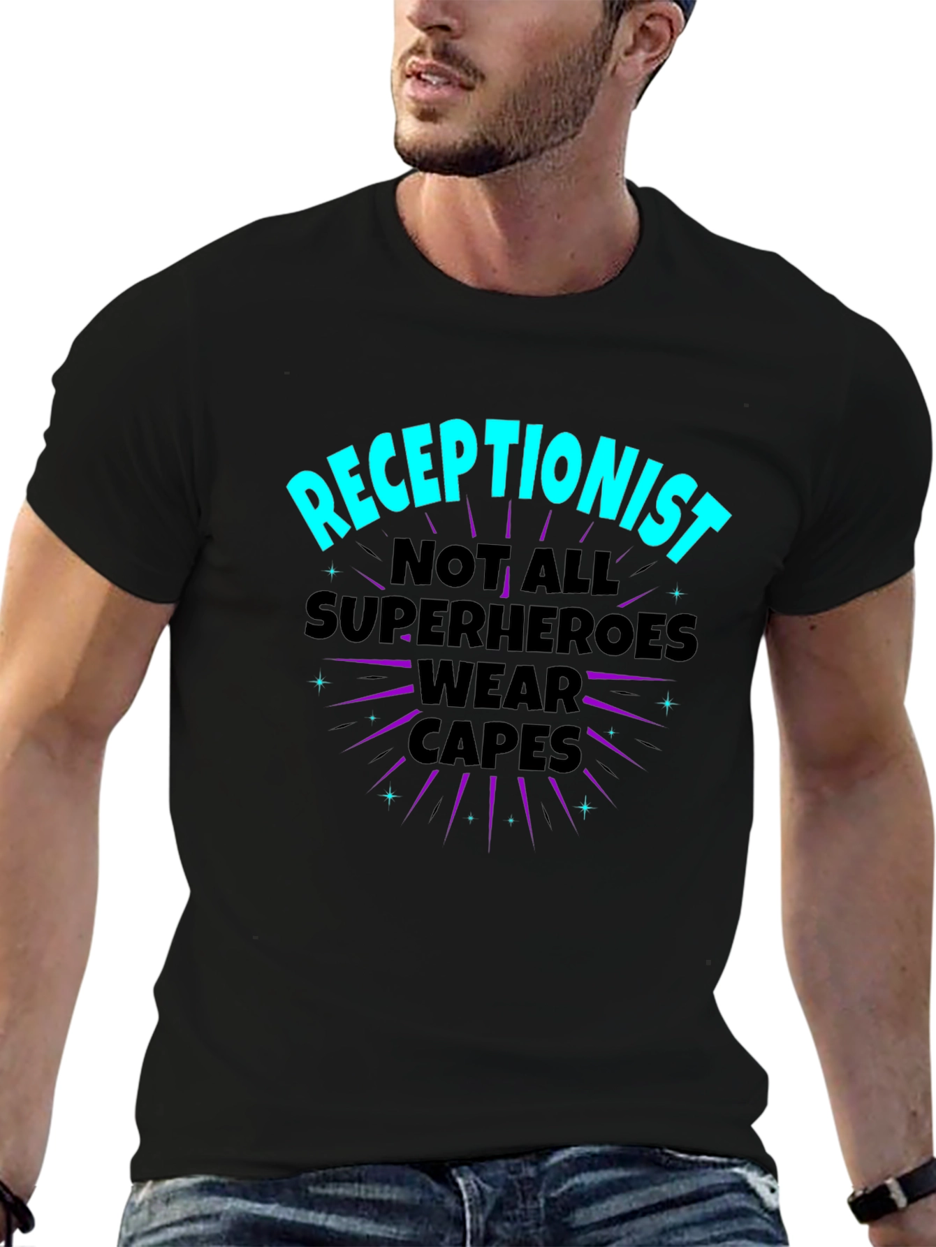 Receptionist Superhero T-Shirt - Not All Heroes Wear Capes