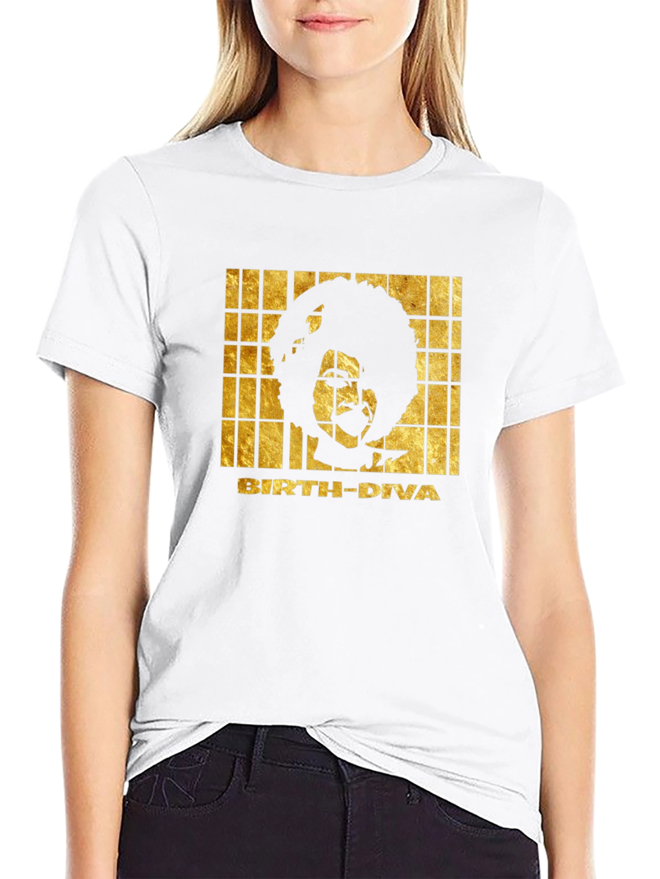 Birth Diva Graphic Print T-Shirt - Black