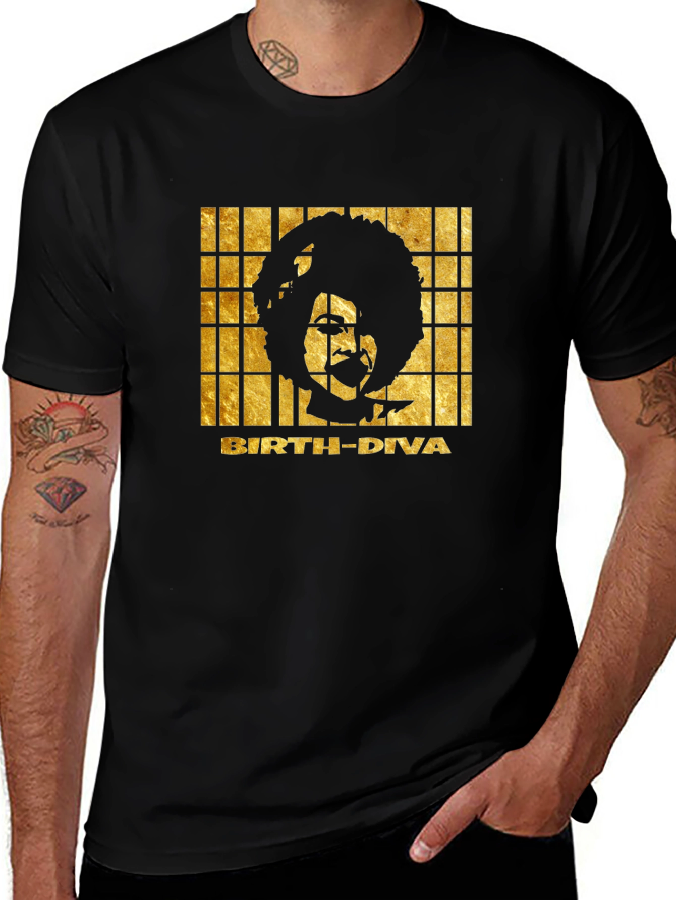 Birth Diva Graphic Print T-Shirt - Black