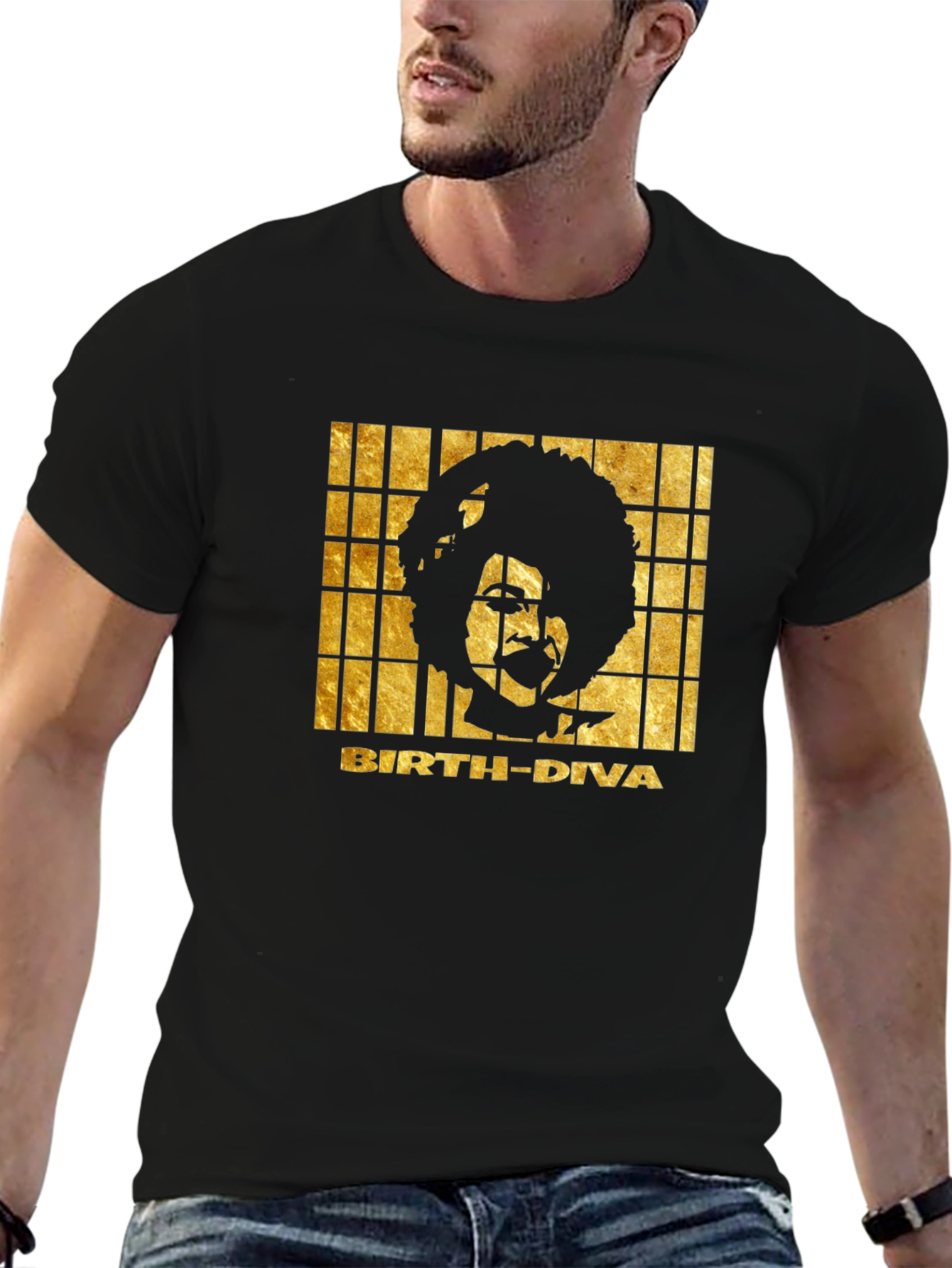 Birth Diva Graphic Print T-Shirt - Black