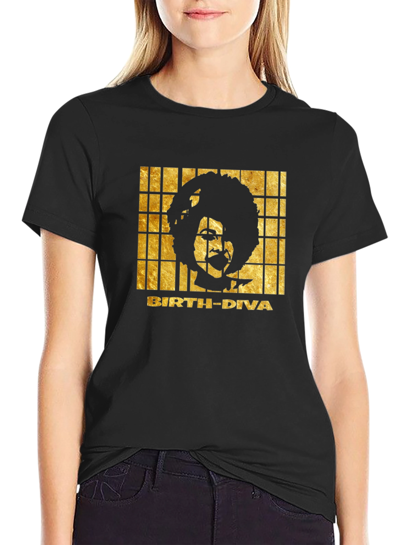 Birth Diva Graphic Print T-Shirt - Black