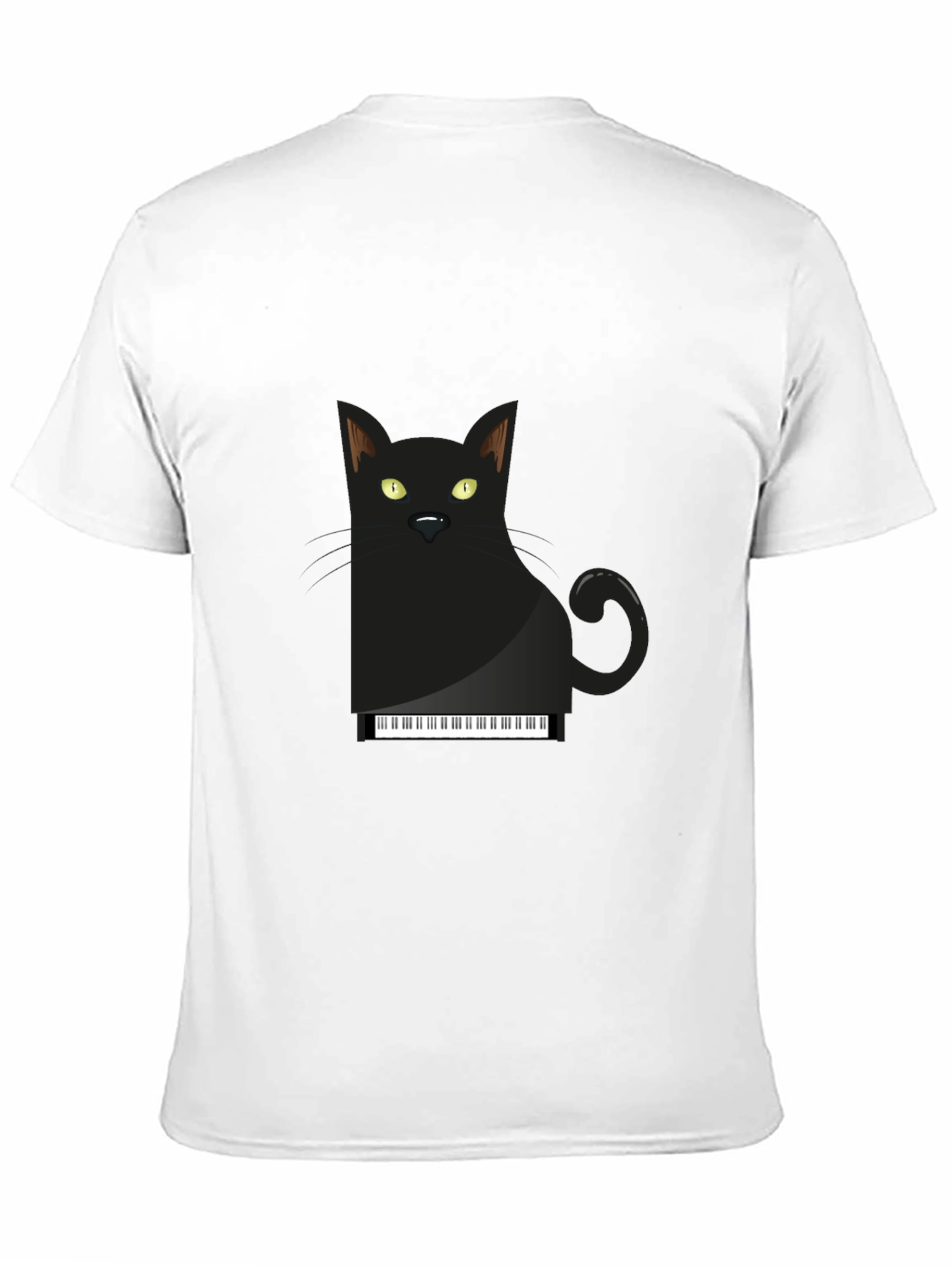 Piano Cat T-Shirt - Black Cotton Graphic Tee