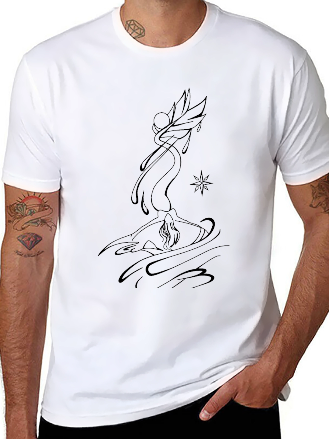 Mystic Sketch Black Tee