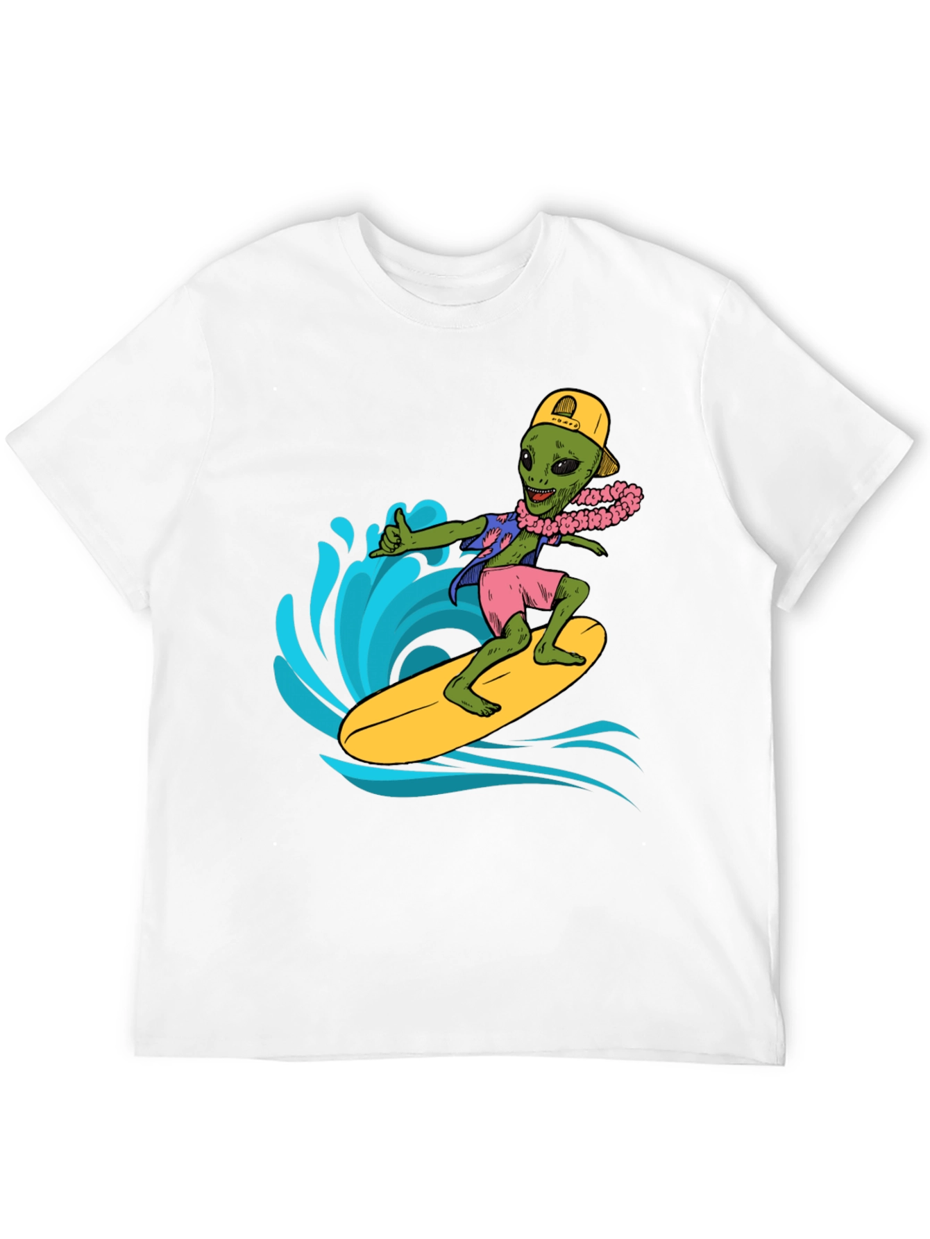 Surfing Alien Graphic Tee - Cool Summer Style