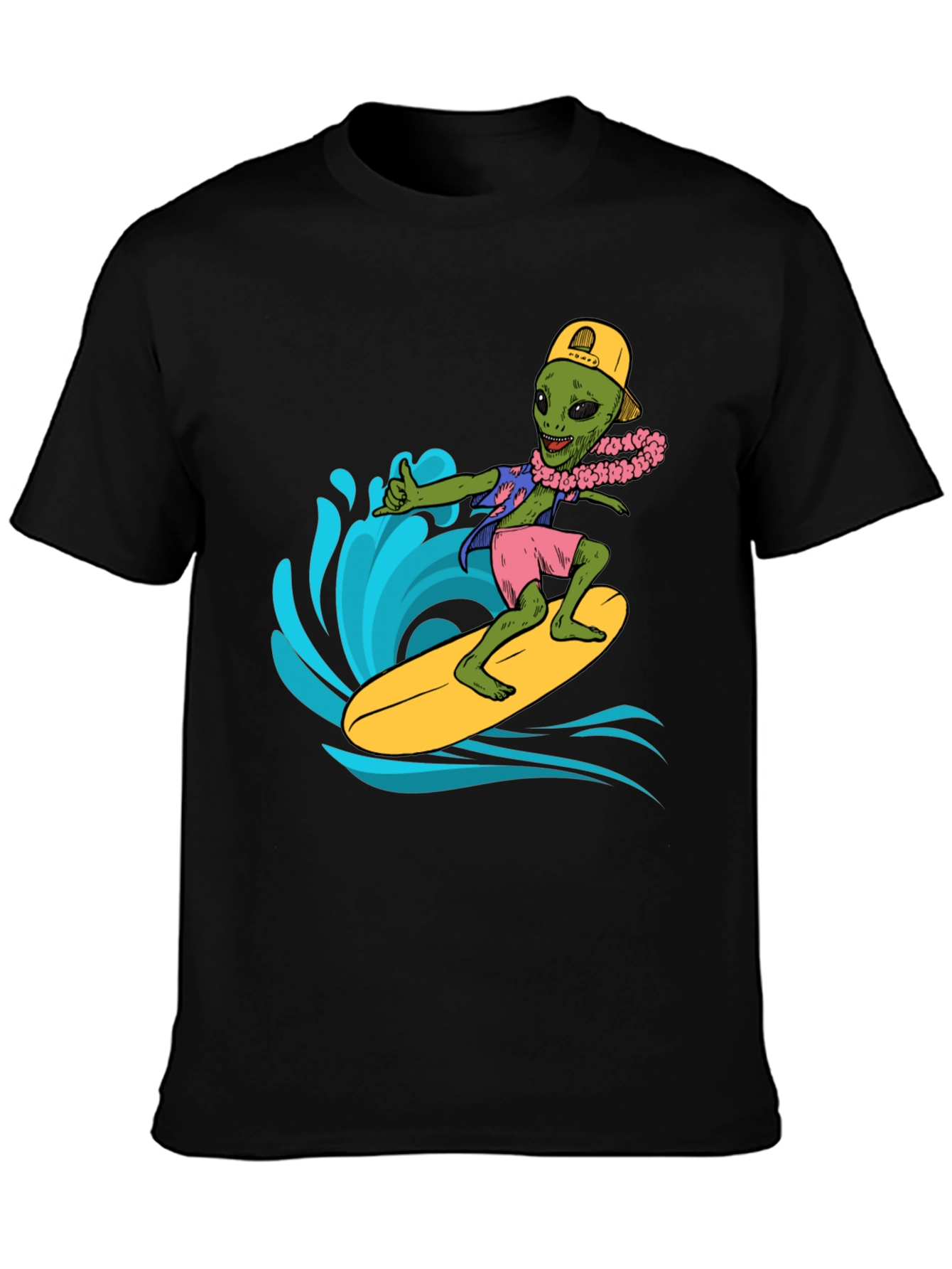 Surfing Alien Graphic Tee - Cool Summer Style