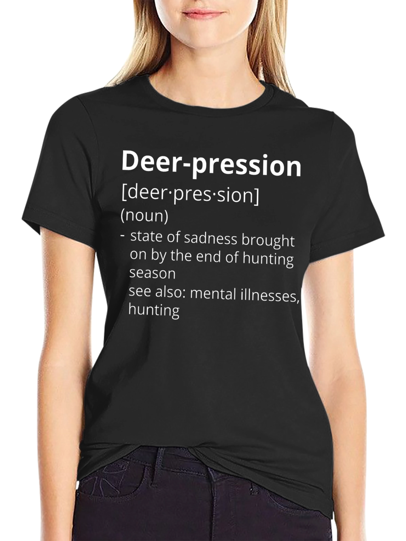 Deer-pression Black Graphic T-Shirt