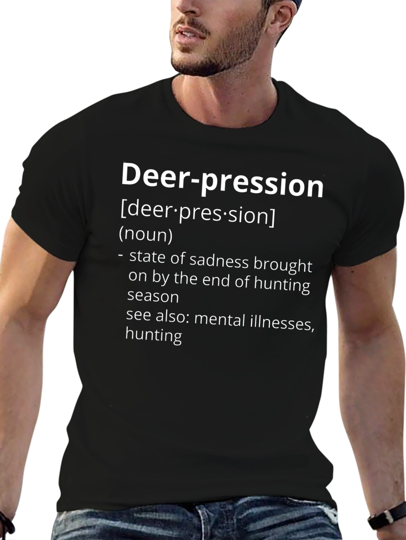Deer-pression Black Graphic T-Shirt