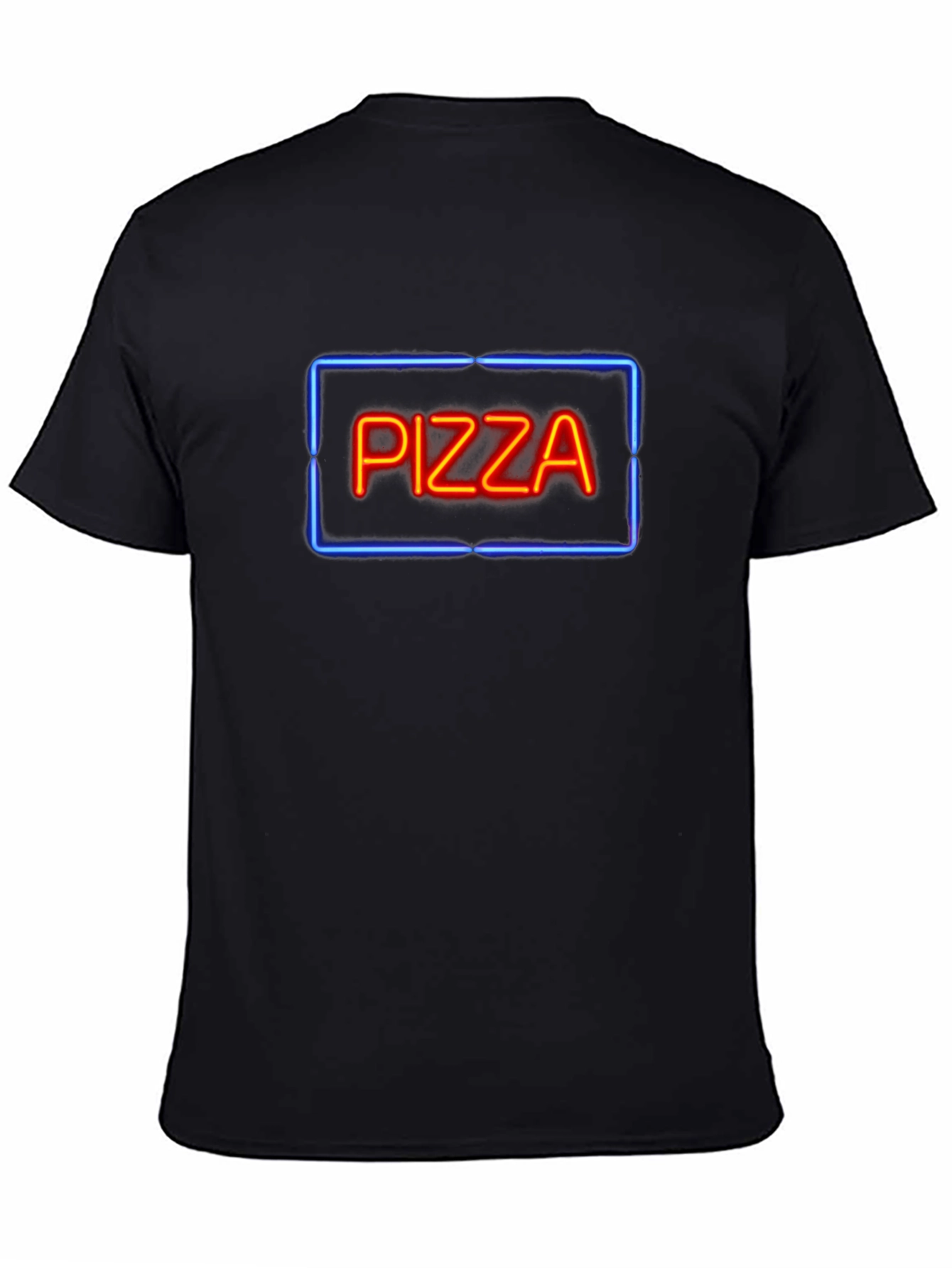 Neon Pizza Sign Graphic Tee - Black