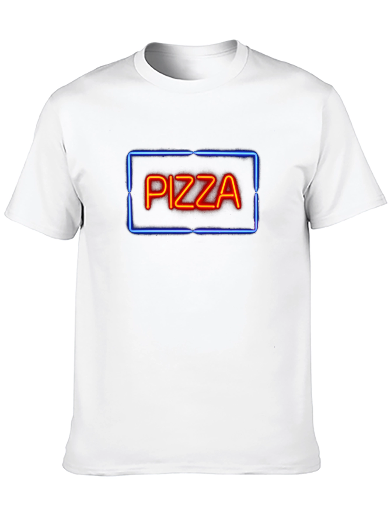 Neon Pizza Sign Graphic Tee - Black